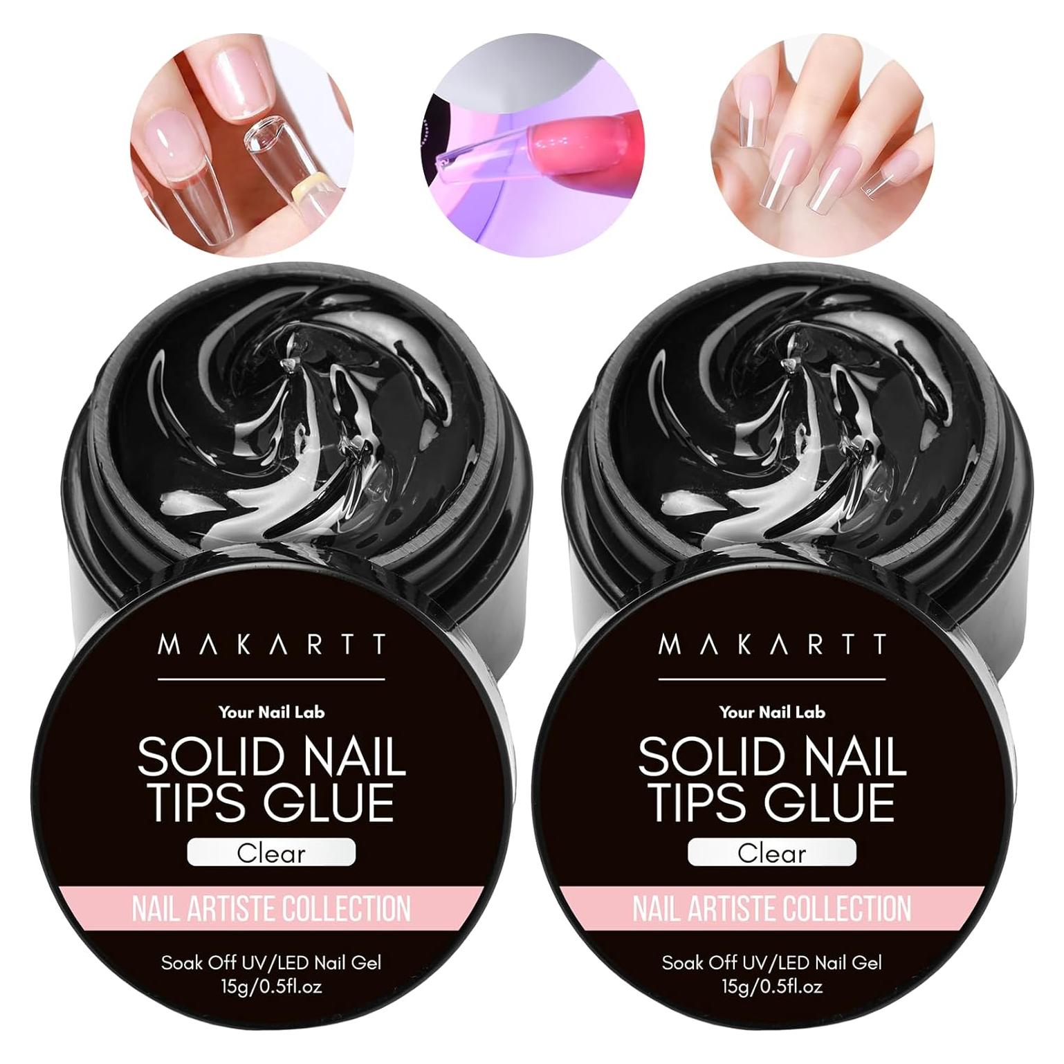 Gel de Pegamento para Uñas Makartt D-Clear 15ml x2 - Fuerte y Flexible