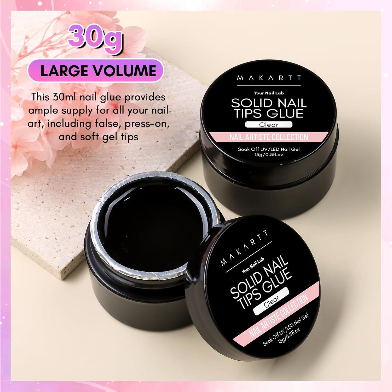 Gel de Pegamento para Uñas Makartt D-Clear 15ml x2 - Fuerte y Flexible