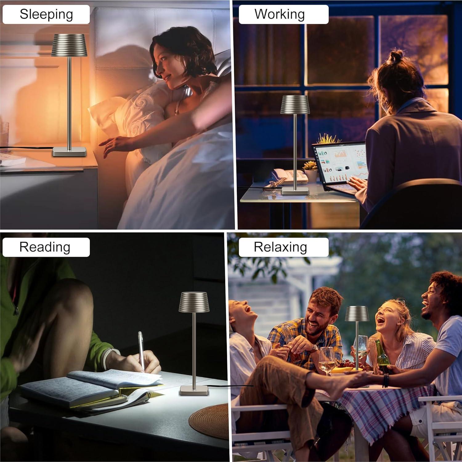 Lámpara de Mesa LED YHT S816B Cromo Regulable 2 Brillos