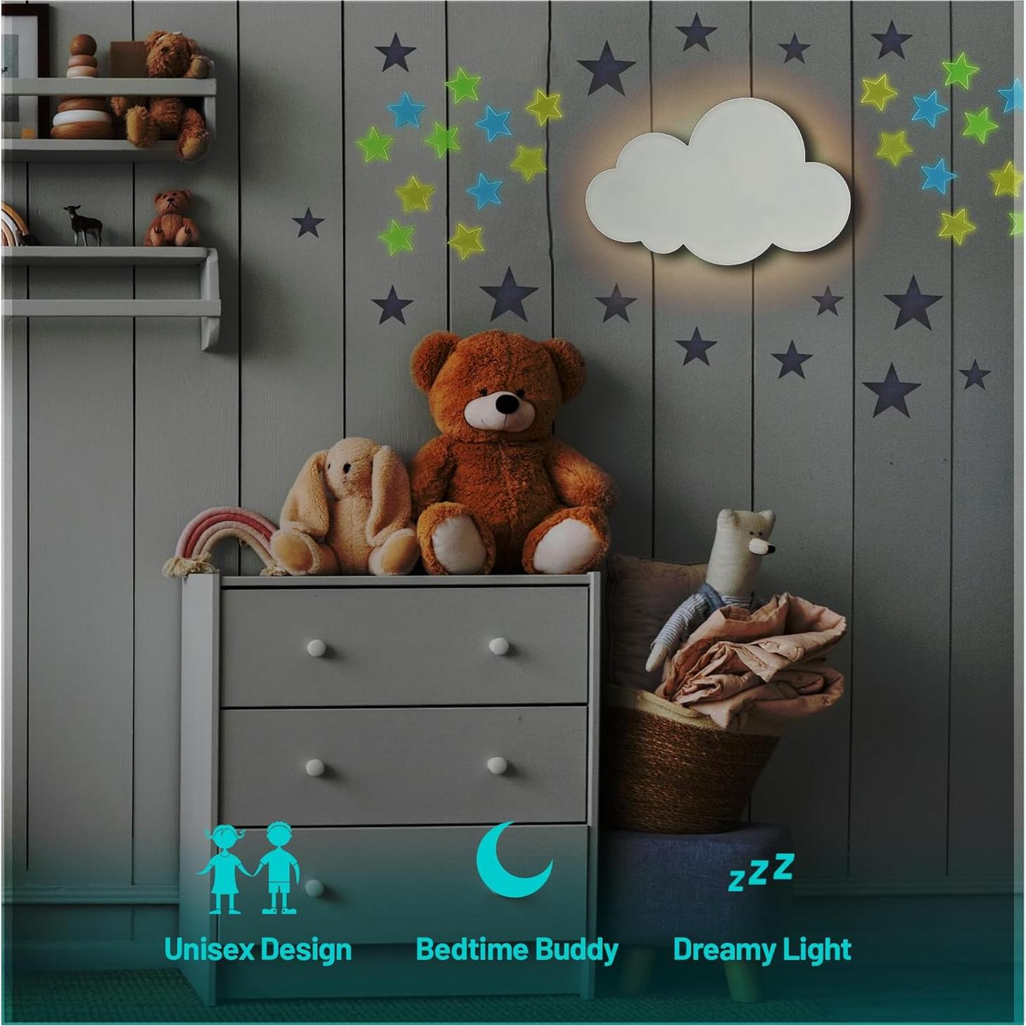 Lámpara Nublada Bazenti - Luz Nocturna Recargable para Niños