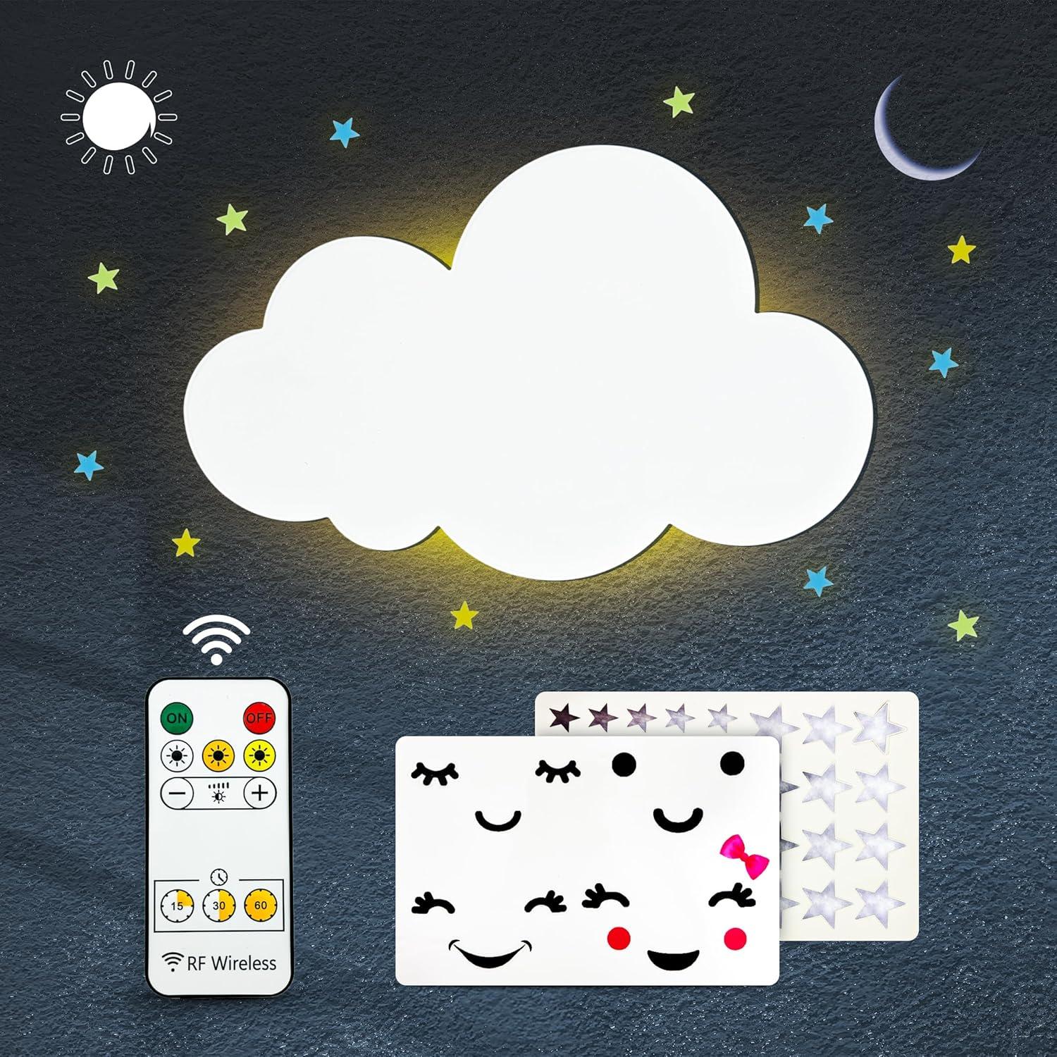 Lámpara Nublada Bazenti - Luz Nocturna Recargable para Niños