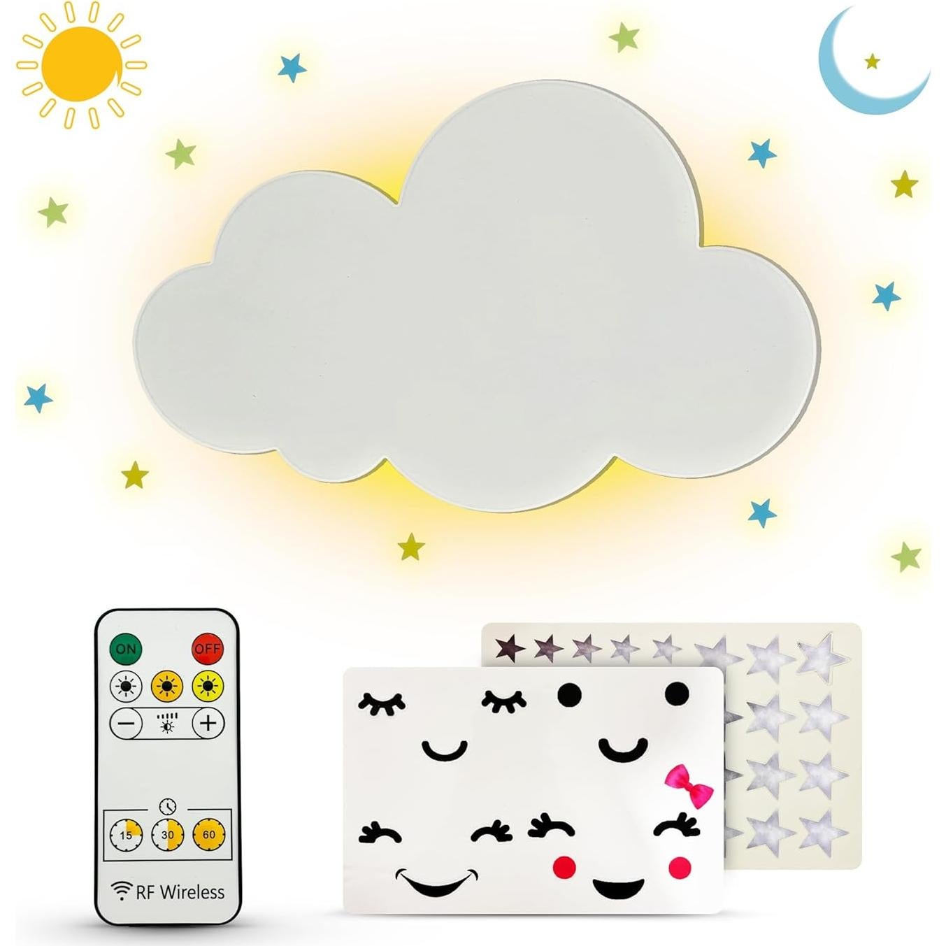 Lámpara Nublada Bazenti - Luz Nocturna Recargable para Niños