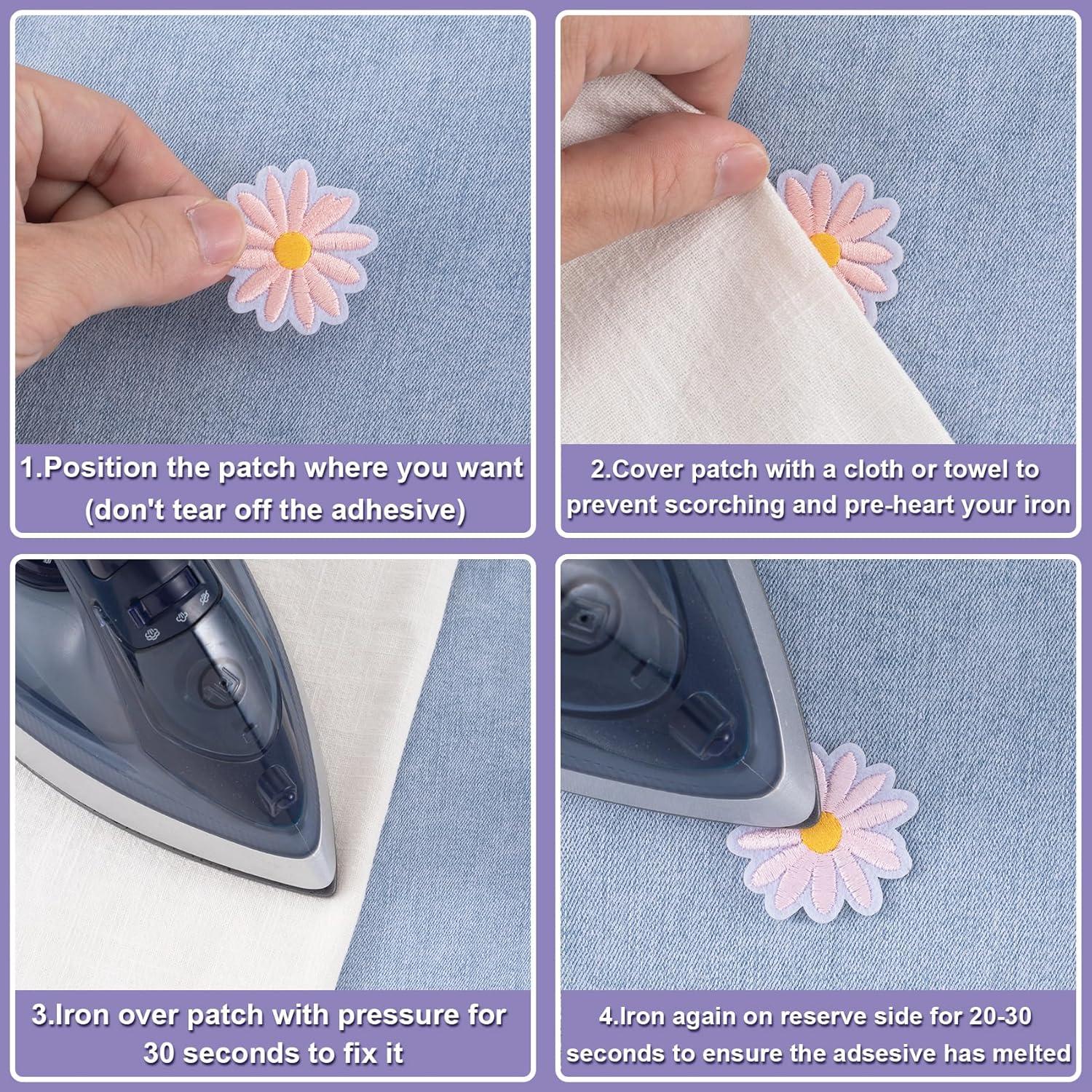 Parches Bordados de Flores PAGOW - 8 Pcs para Ropa y DIY