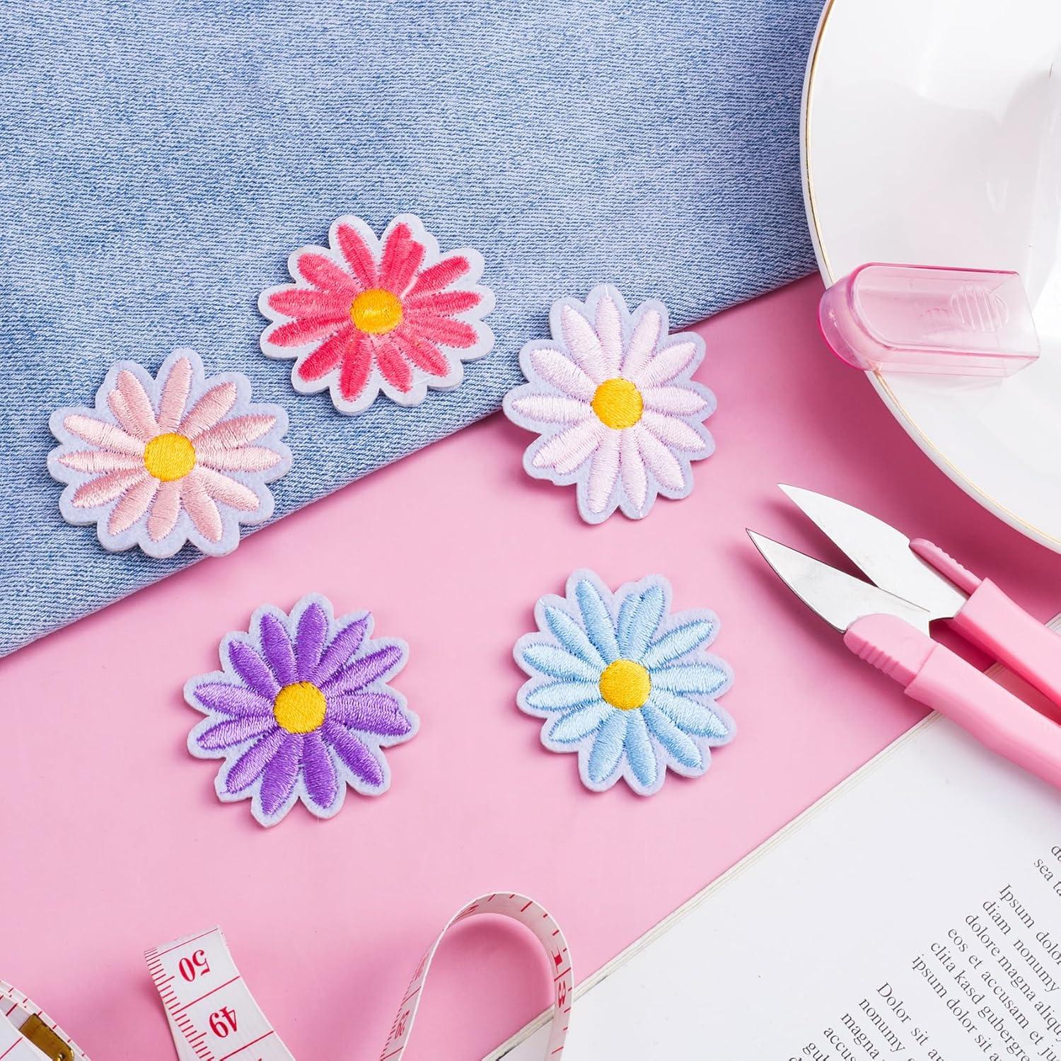 Parches Bordados de Flores PAGOW - 8 Pcs para Ropa y DIY