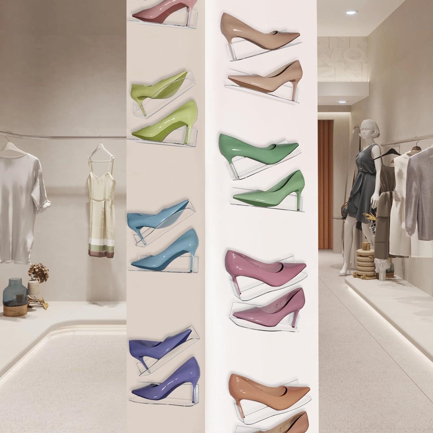 Exhibidor de Zapatos Acrílico Lixeszt Montado en Pared 1 Pcs