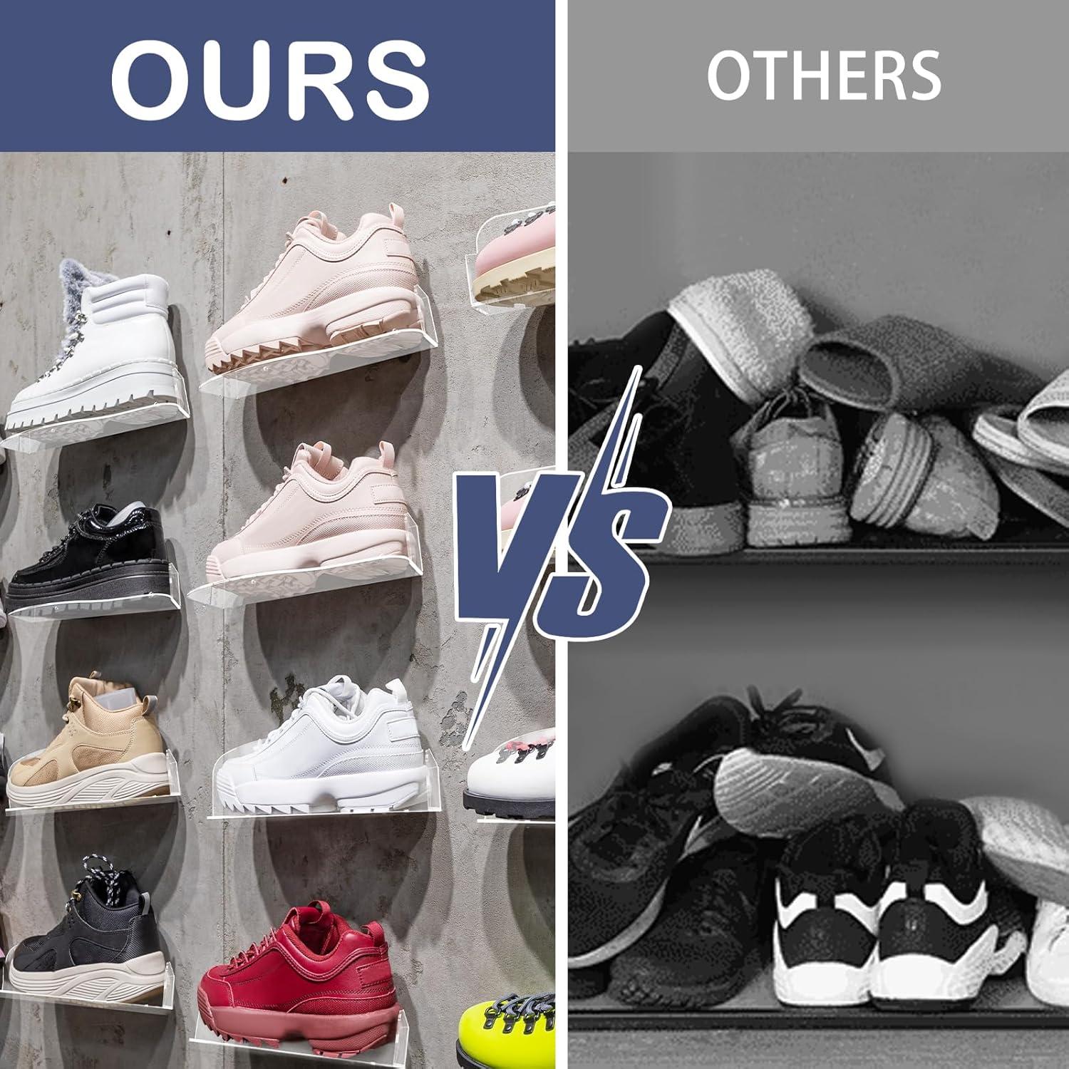 Exhibidor de Zapatos Acrílico Lixeszt Montado en Pared 1 Pcs