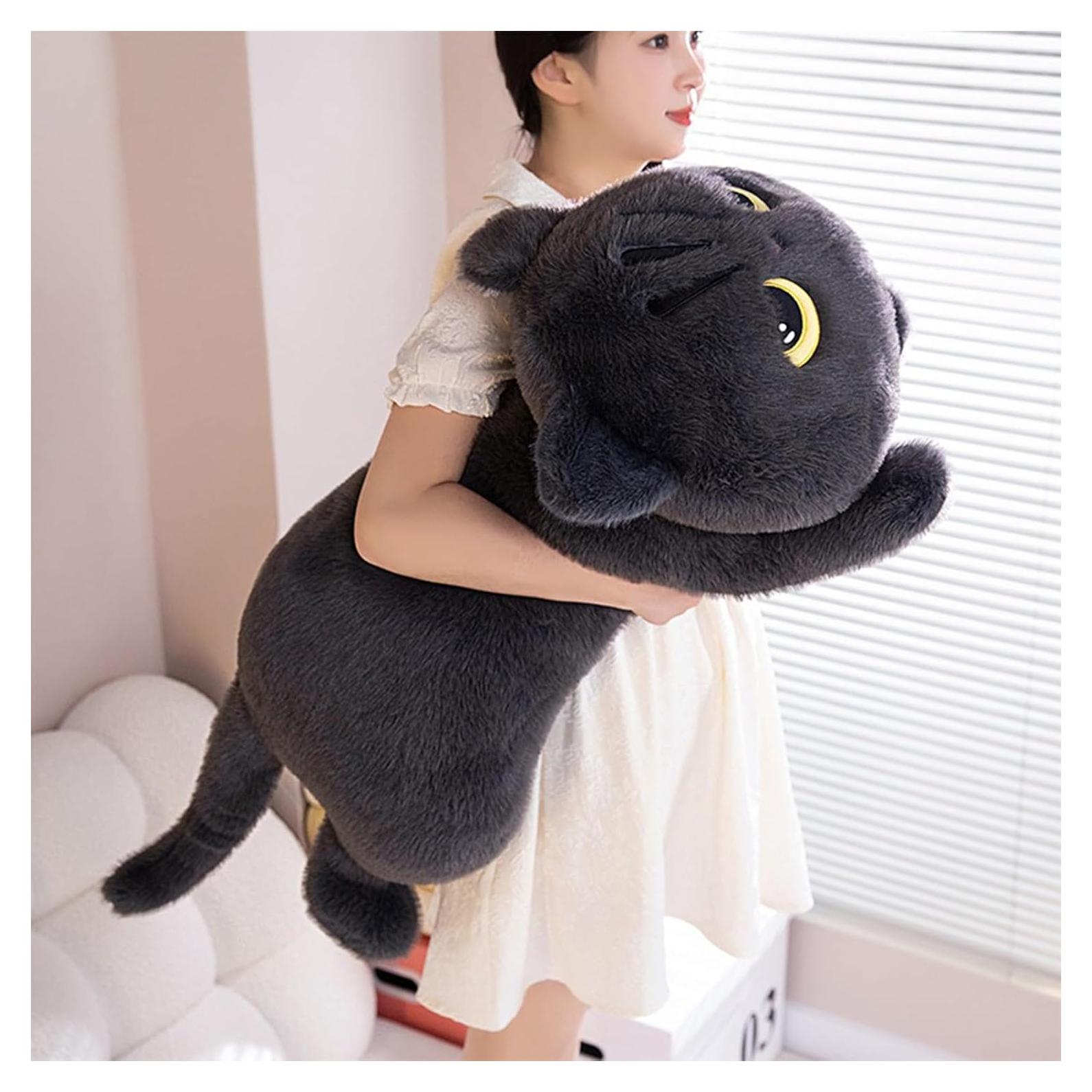 Almohada de Peluche Gato Largo PEACH CAT 89.8 cm Gris