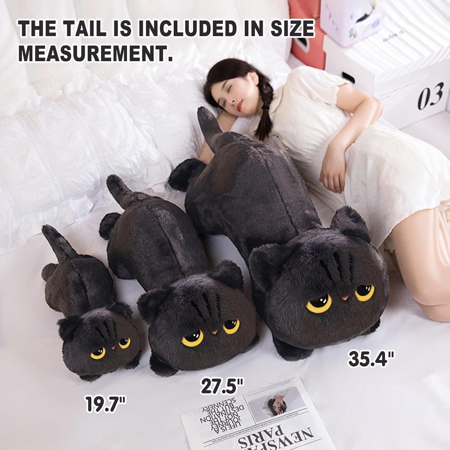 Almohada de Peluche Gato Largo PEACH CAT 89.8 cm Gris