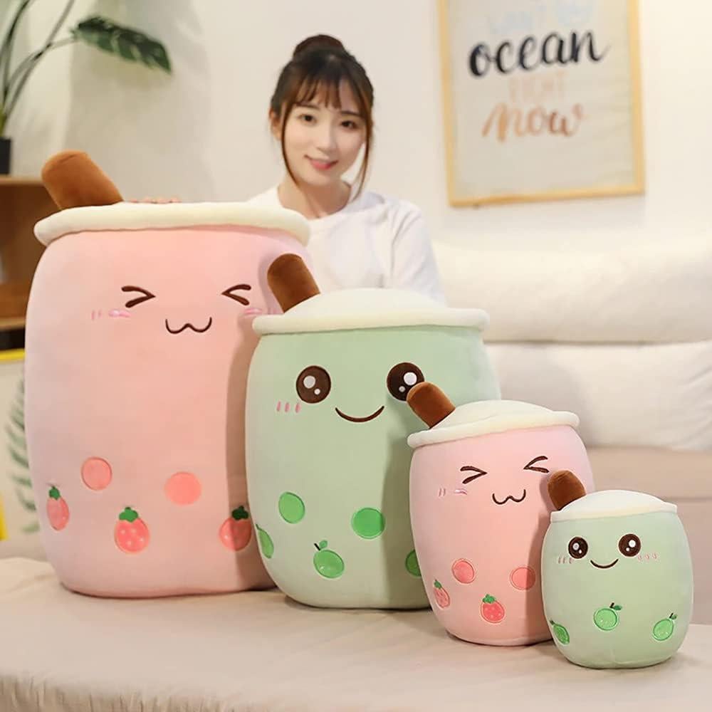 Almohada de Peluche Boba VHYHCY Verde 50 cm Suave Kawaii