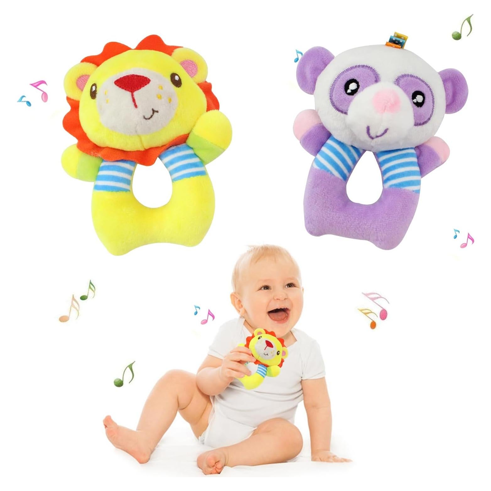 Sonajeros de Calcetines para Bebés Taoyi 2 Piezas Animales