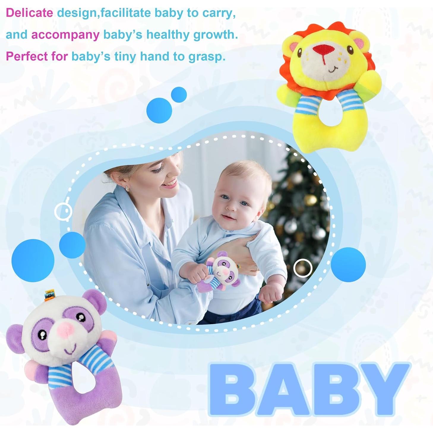 Sonajeros de Calcetines para Bebés Taoyi 2 Piezas Animales