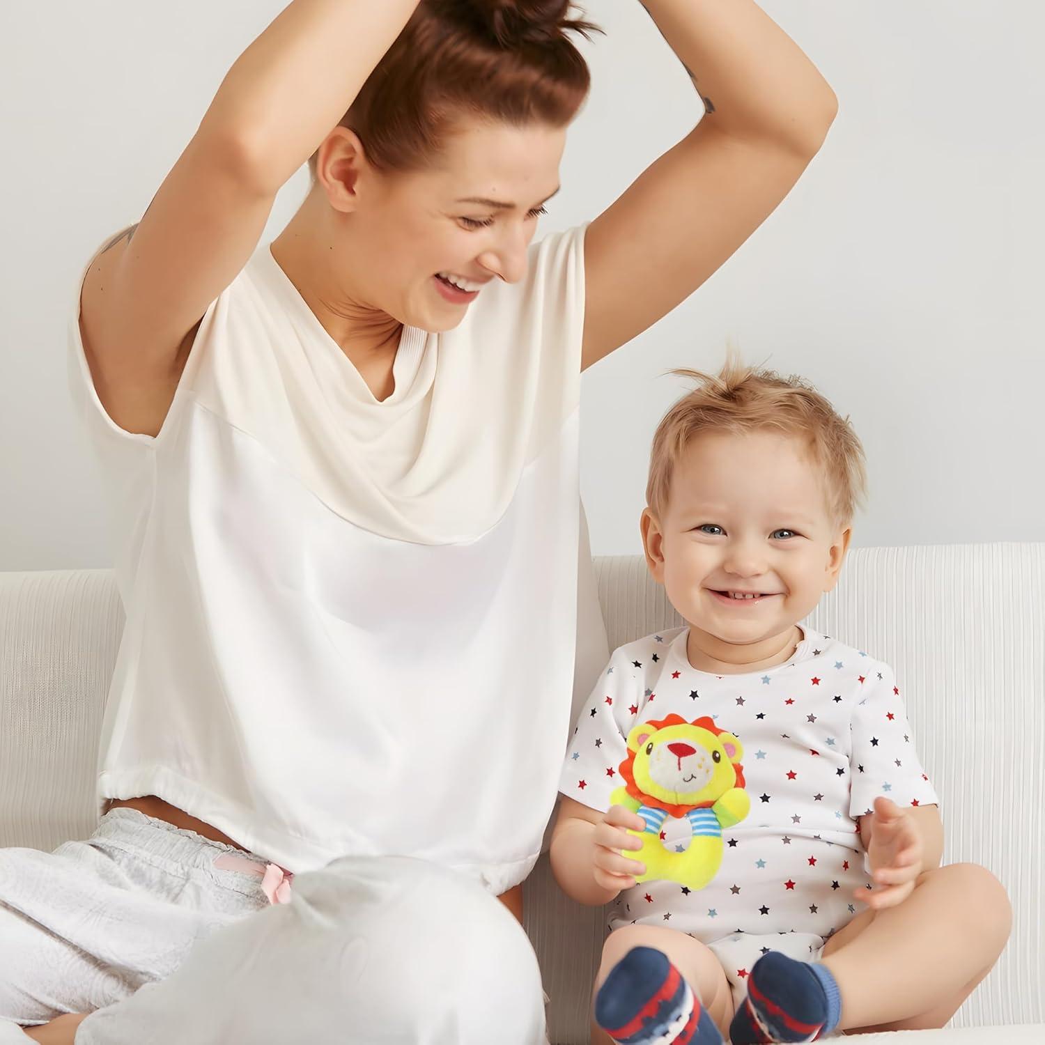 Sonajeros de Calcetines para Bebés Taoyi 2 Piezas Animales