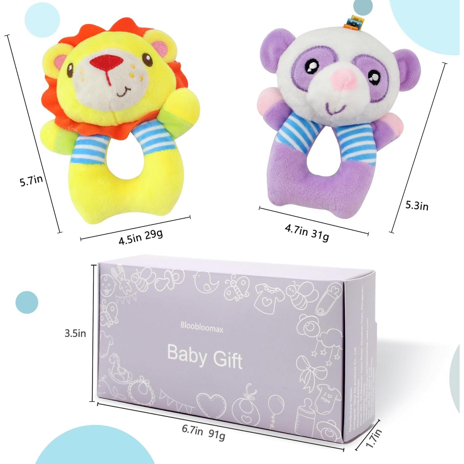 Sonajeros de Calcetines para Bebés Taoyi 2 Piezas Animales