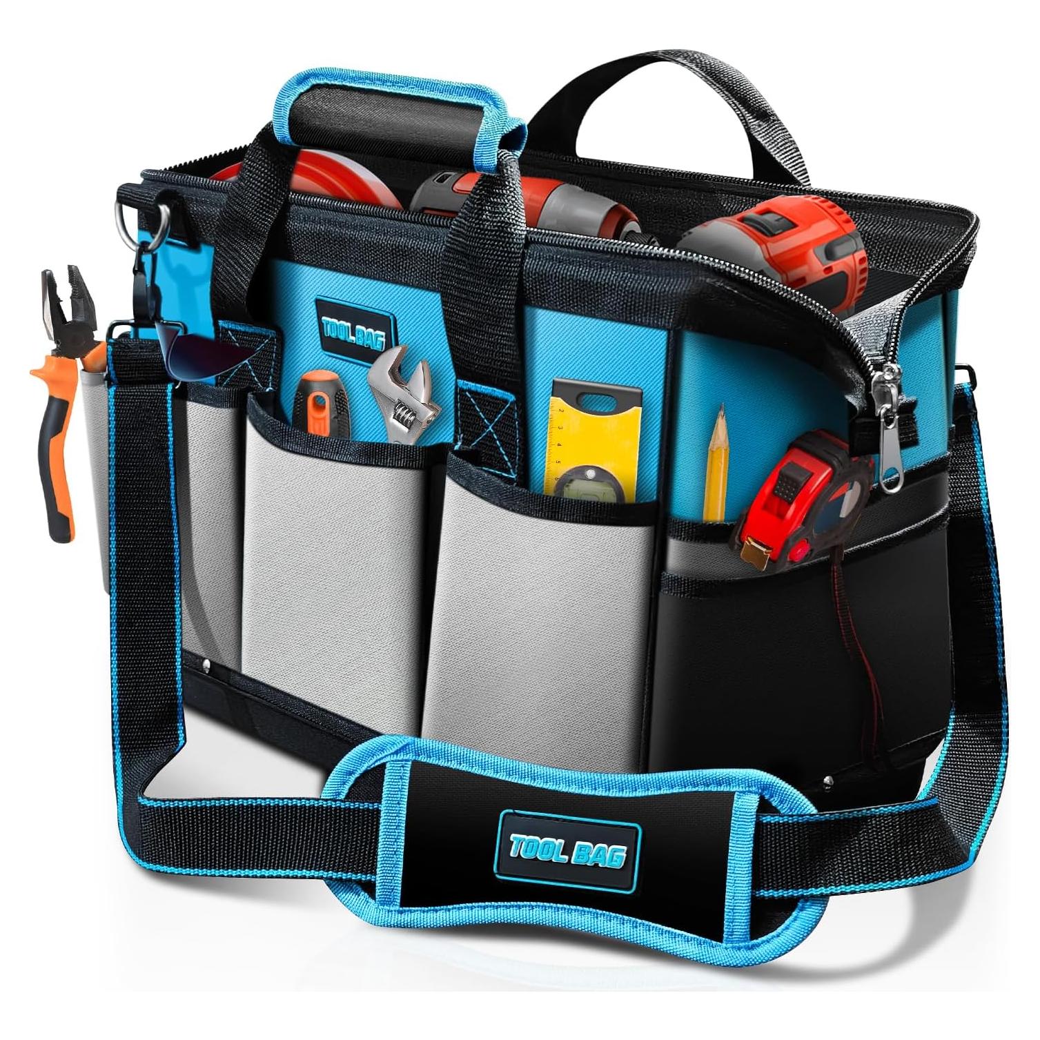 Bolsa de Herramientas 40 cm PREMJIN Azul con 23 Compartimentos