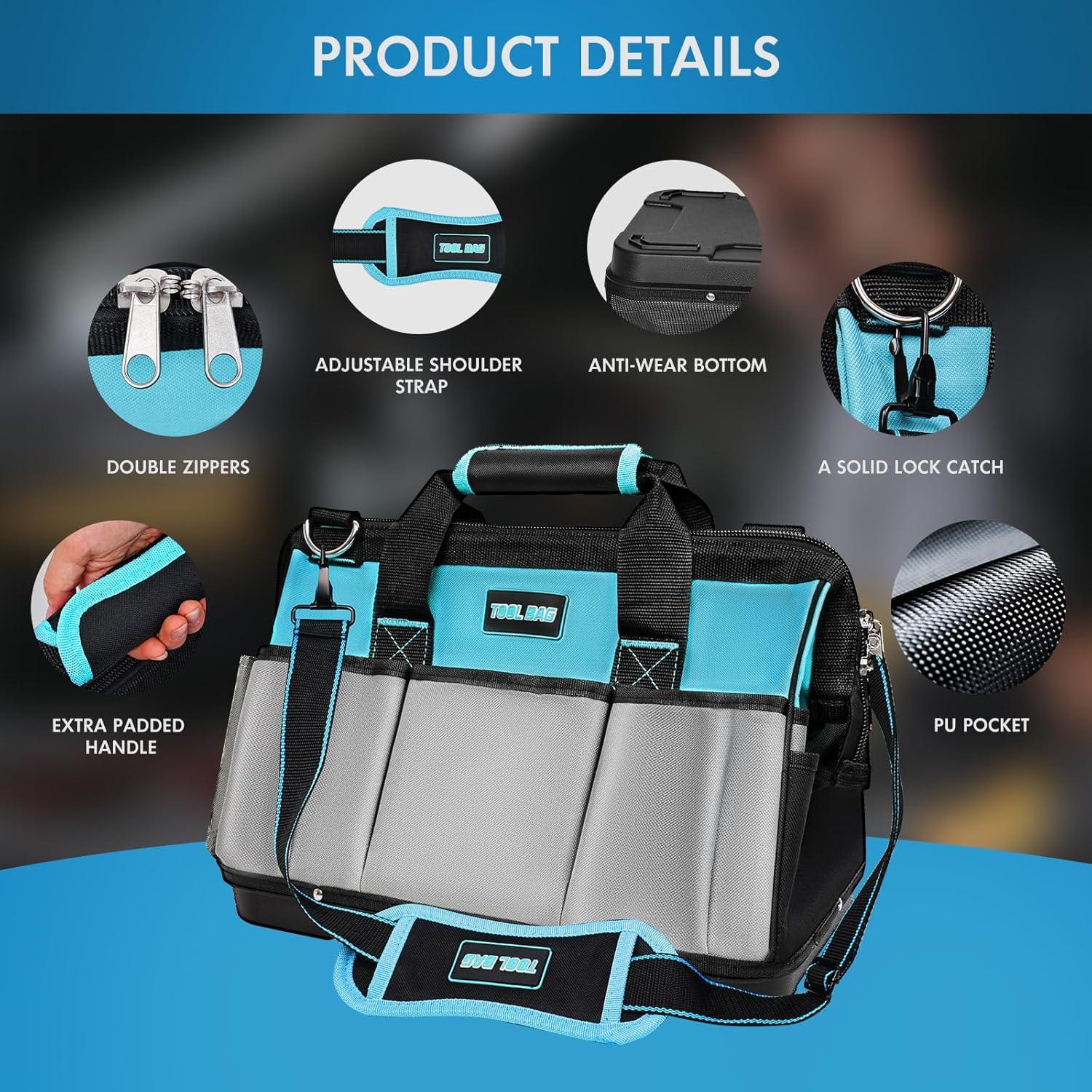 Bolsa de Herramientas 40 cm PREMJIN Azul con 23 Compartimentos