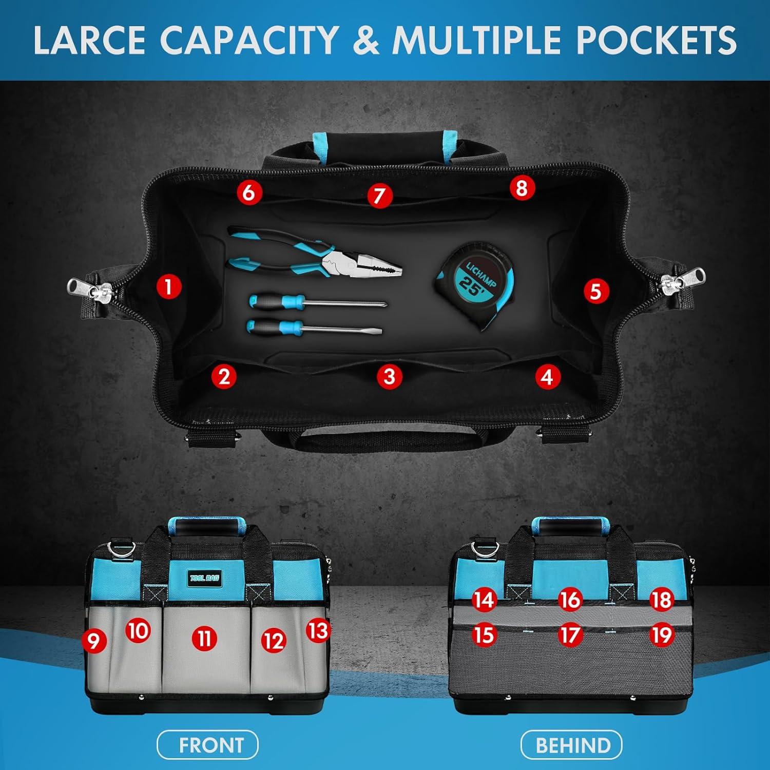 Bolsa de Herramientas 40 cm PREMJIN Azul con 23 Compartimentos
