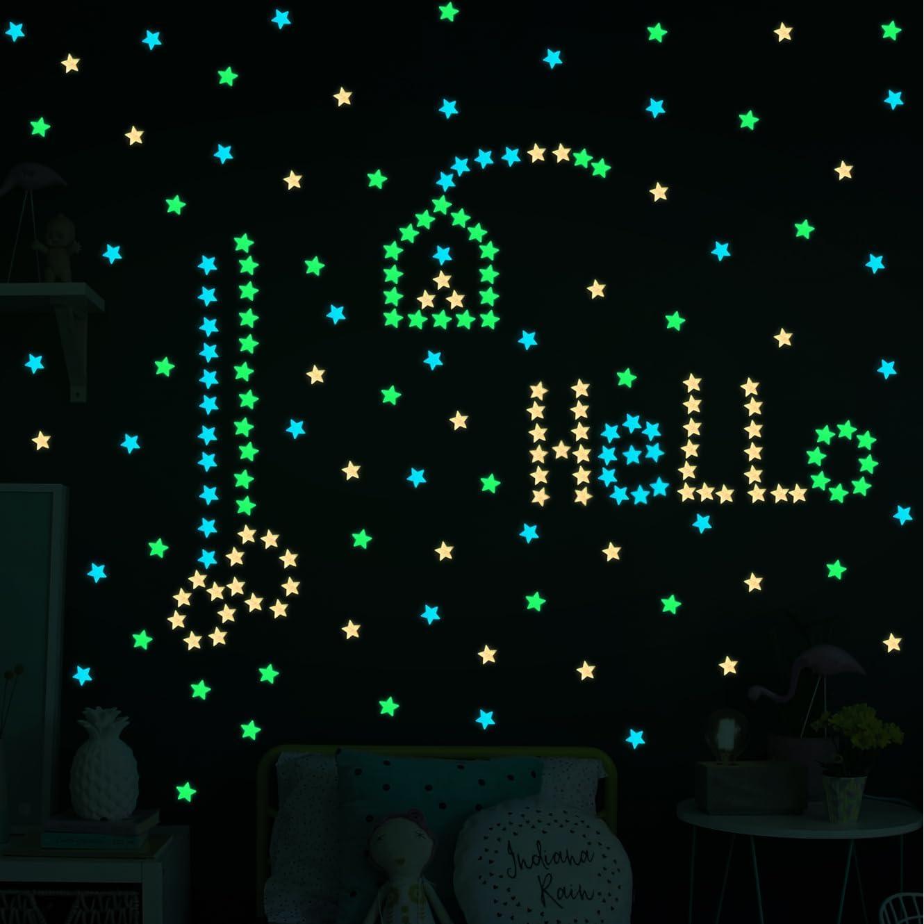 Calcomanías Estrellas Luminiscentes AM AMAONM 100 Pcs
