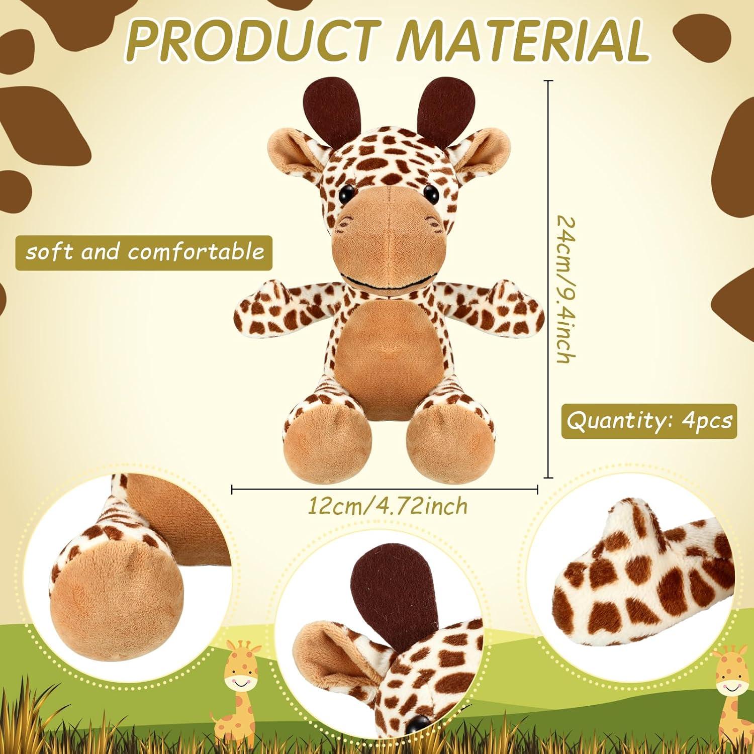 Wettarn 4 Pcs Stuffed Giraffe Toys Bulk Stuffed Animal 9.8'' Cute Soft Plush Cuddly Giraffe Gifts Baby Plushies Zoo Wild Animal Party Decorations for Kids Girls Boys Birthday