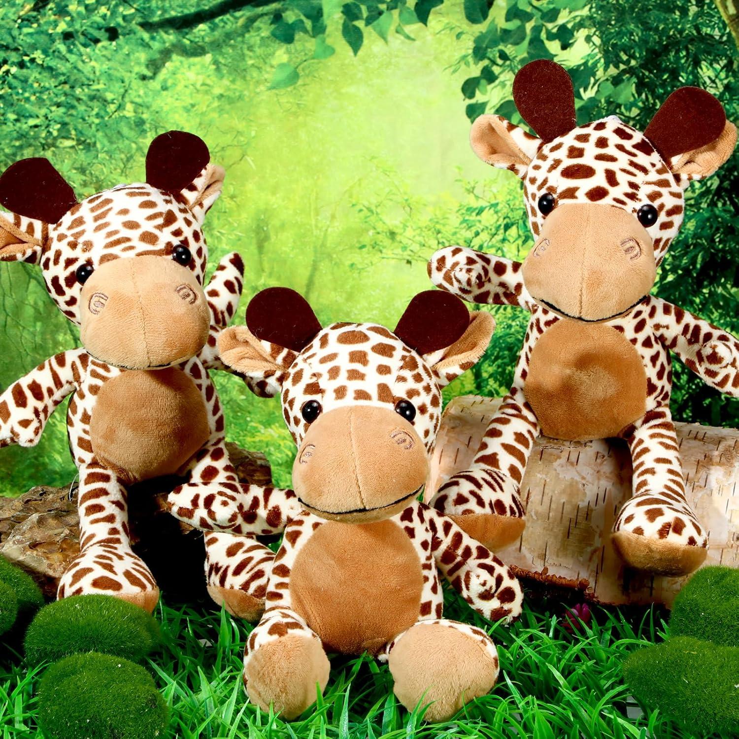 Wettarn 4 Pcs Stuffed Giraffe Toys Bulk Stuffed Animal 9.8'' Cute Soft Plush Cuddly Giraffe Gifts Baby Plushies Zoo Wild Animal Party Decorations for Kids Girls Boys Birthday