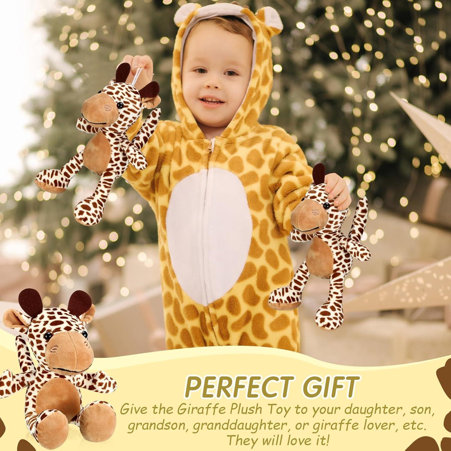 Wettarn 4 Pcs Stuffed Giraffe Toys Bulk Stuffed Animal 9.8'' Cute Soft Plush Cuddly Giraffe Gifts Baby Plushies Zoo Wild Animal Party Decorations for Kids Girls Boys Birthday