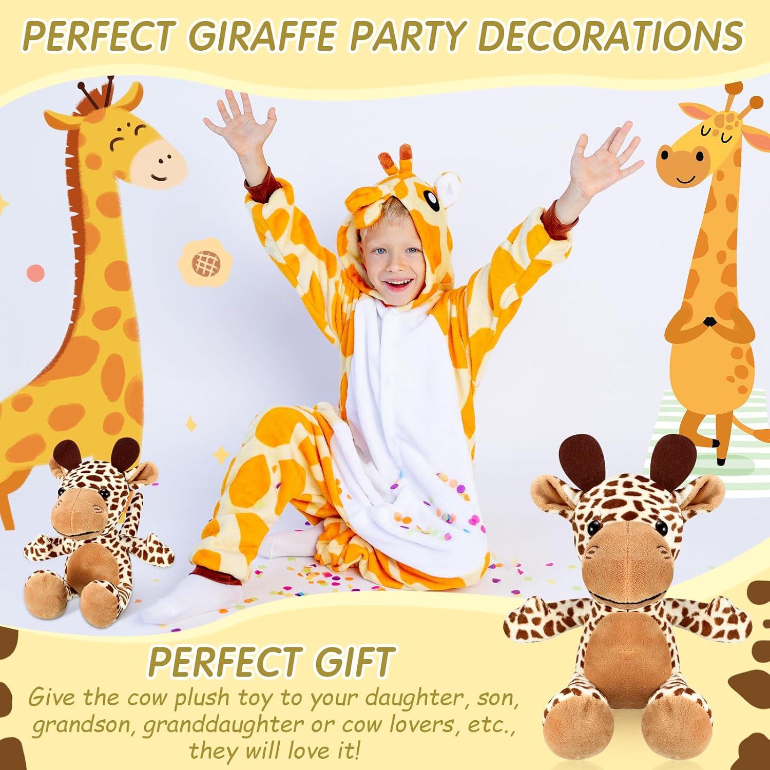 Wettarn 4 Pcs Stuffed Giraffe Toys Bulk Stuffed Animal 9.8'' Cute Soft Plush Cuddly Giraffe Gifts Baby Plushies Zoo Wild Animal Party Decorations for Kids Girls Boys Birthday