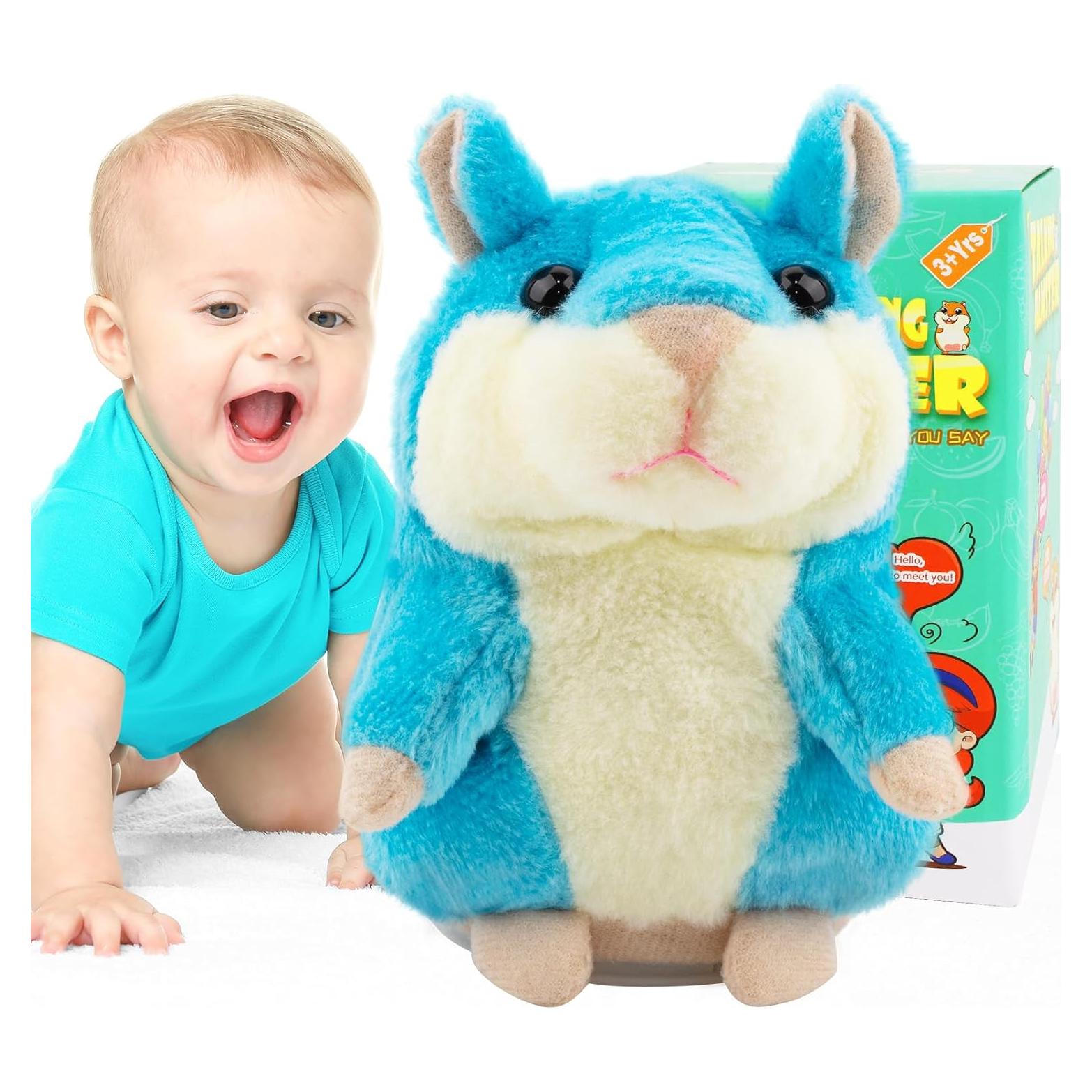 Hamster Hablante Qrooper Azul Claro, Juguete Interactivo 3+
