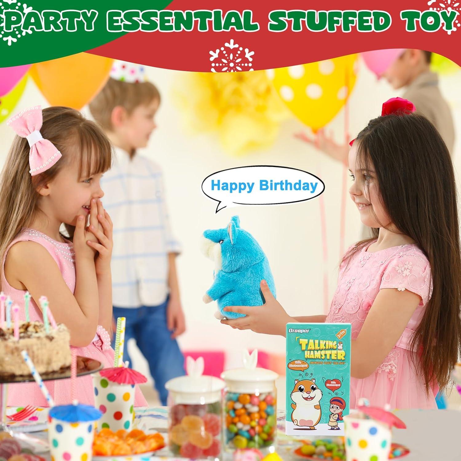 Hamster Hablante Qrooper Azul Claro, Juguete Interactivo 3+