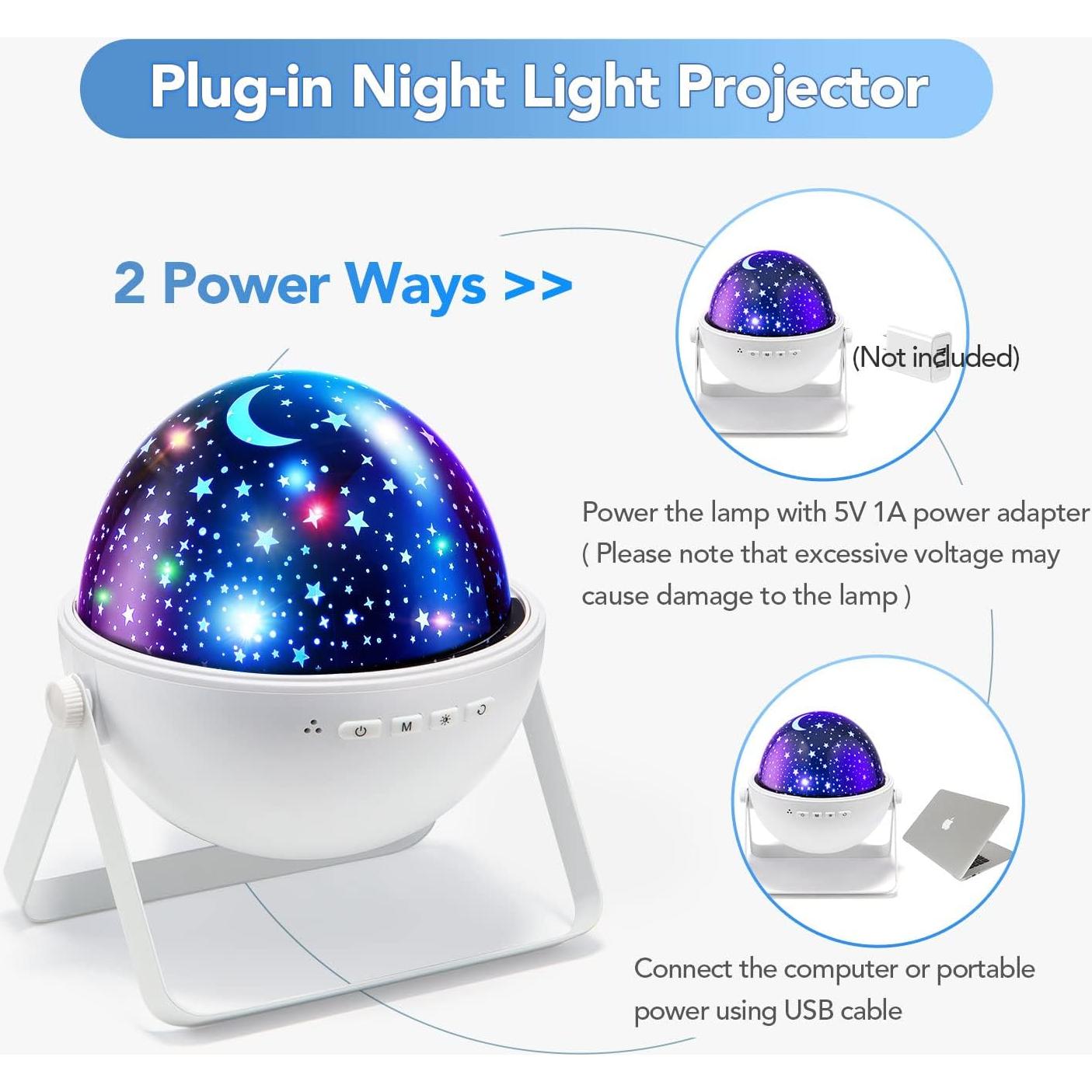Proyector de Estrellas One Fire WH-E08 con Bluetooth y Temporizador