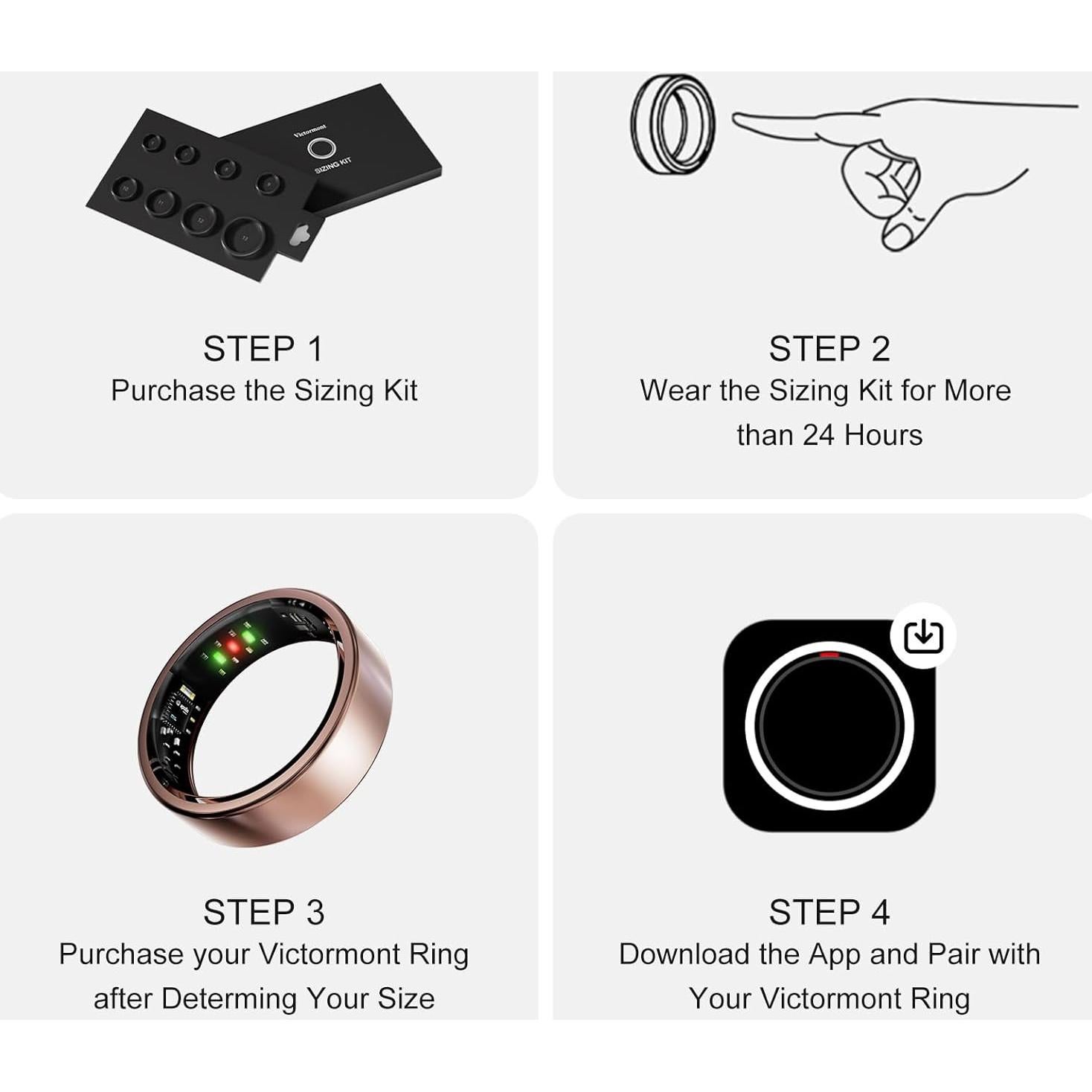 Anillo Inteligente Vic de Titanio Ultra-Ligero IP68 - Oro Rosa 8