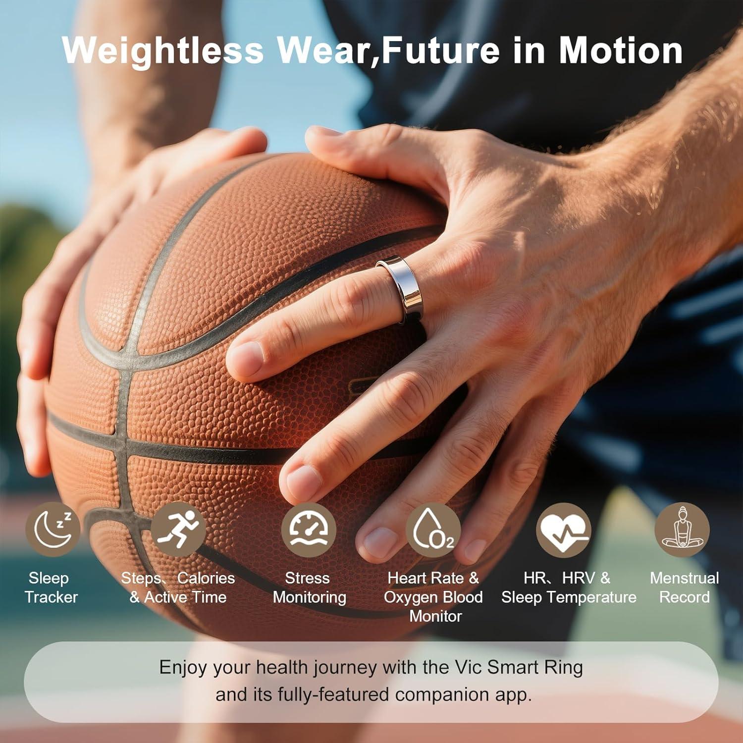 Anillo Inteligente Vic de Titanio Ultra-Ligero IP68 - Oro Rosa 8