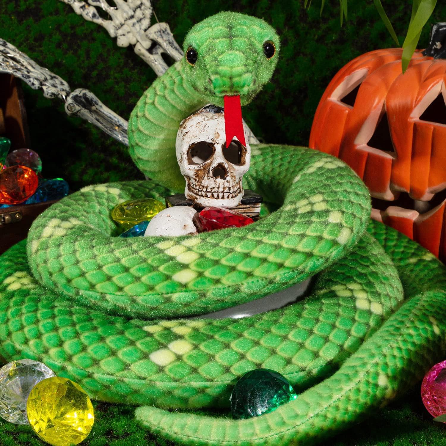 Serpiente de Peluche MGZTTHW 180 cm Realista Verde