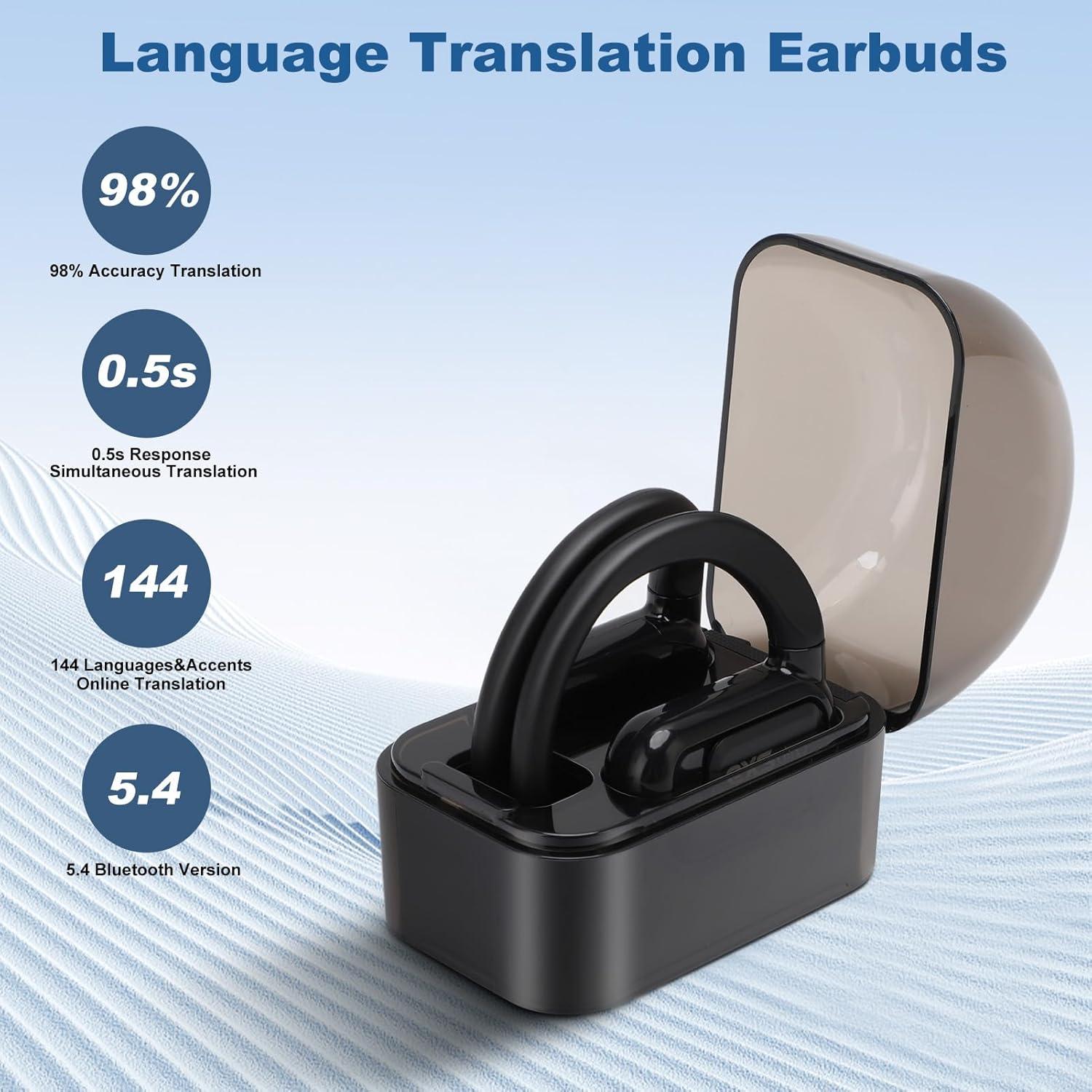 Auriculares Traductores de Idiomas exsulity - 144 Idiomas, Bluetooth 5.3