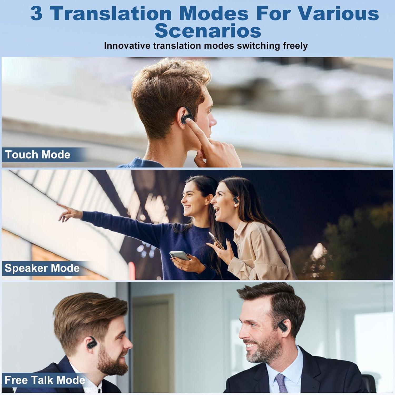 Auriculares Traductores de Idiomas exsulity - 144 Idiomas, Bluetooth 5.3