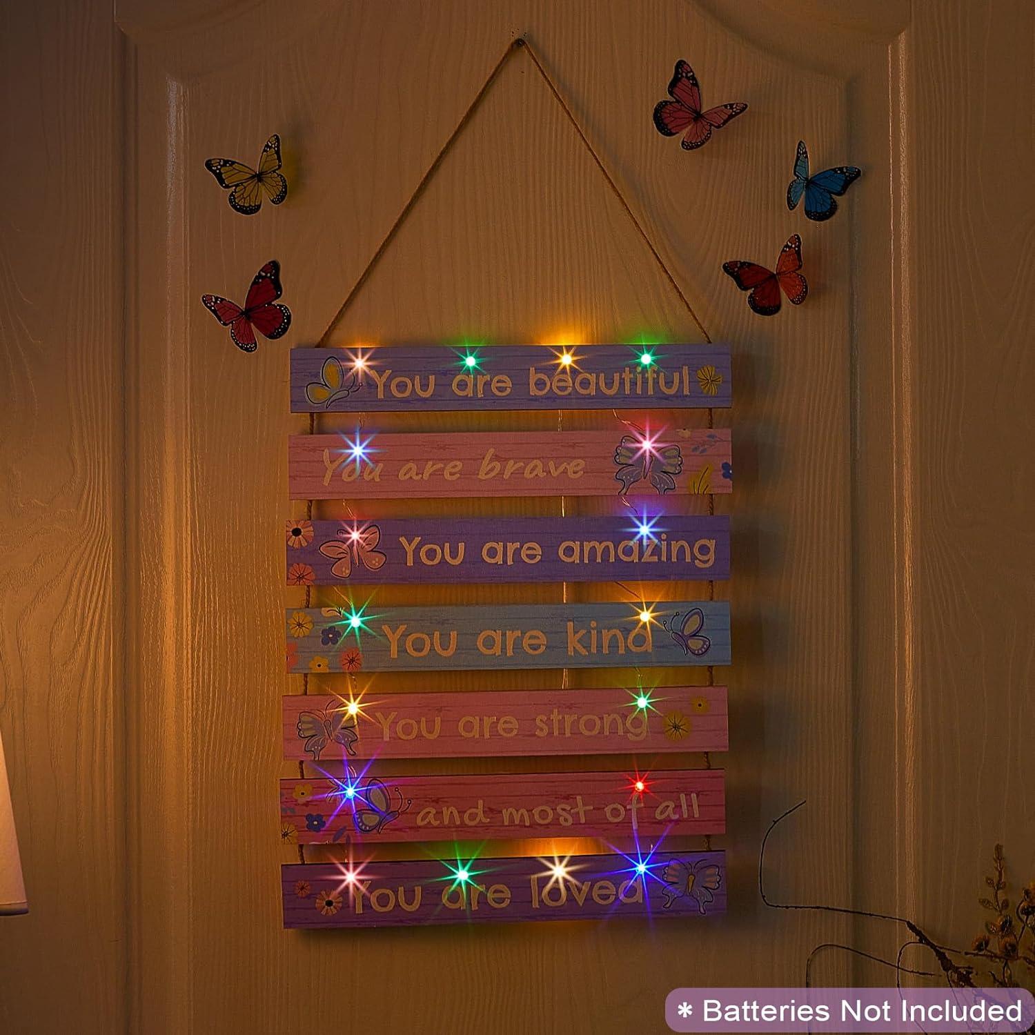 Decoración de habitación FIOBEE mariposa púrpura con LED