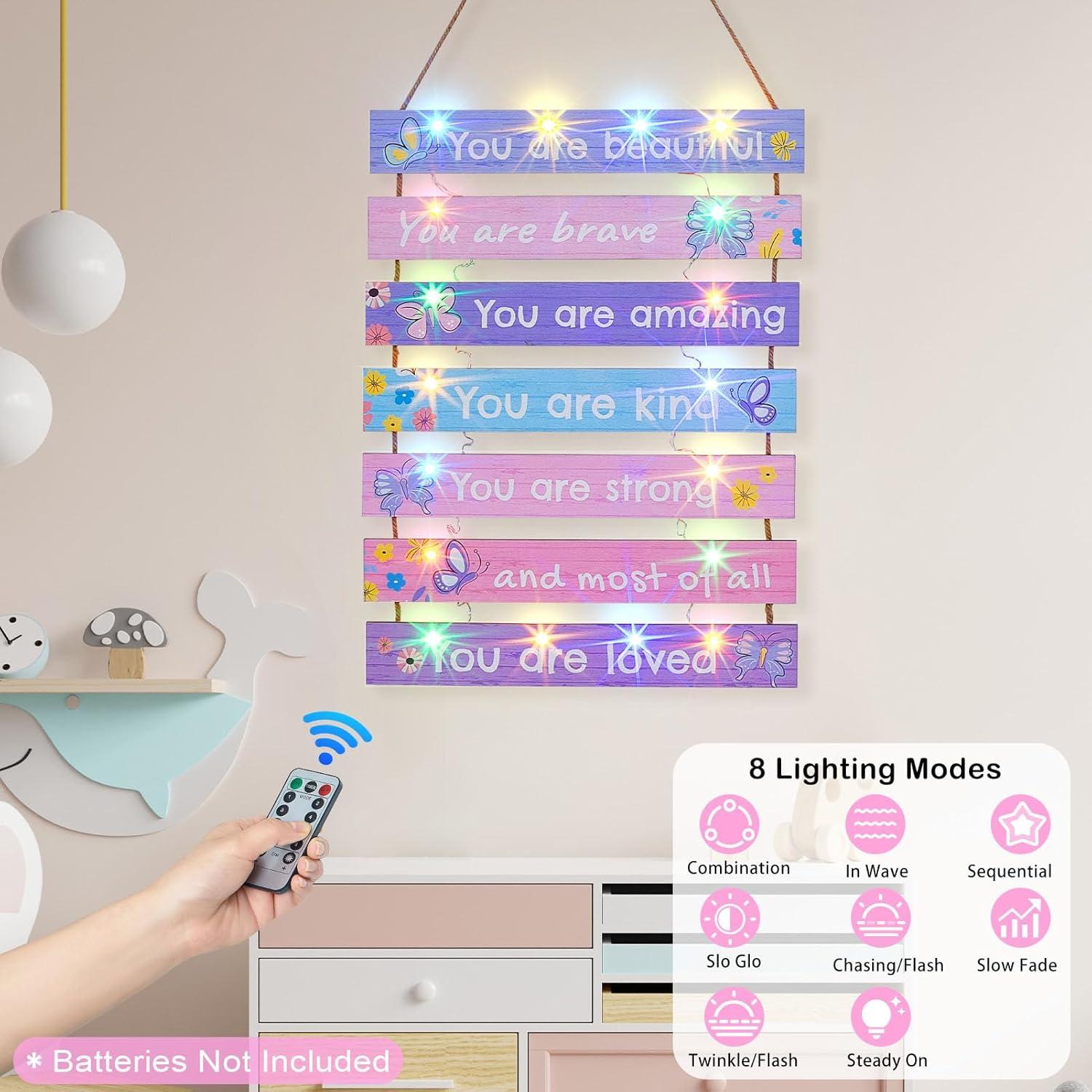 Decoración de habitación FIOBEE mariposa púrpura con LED