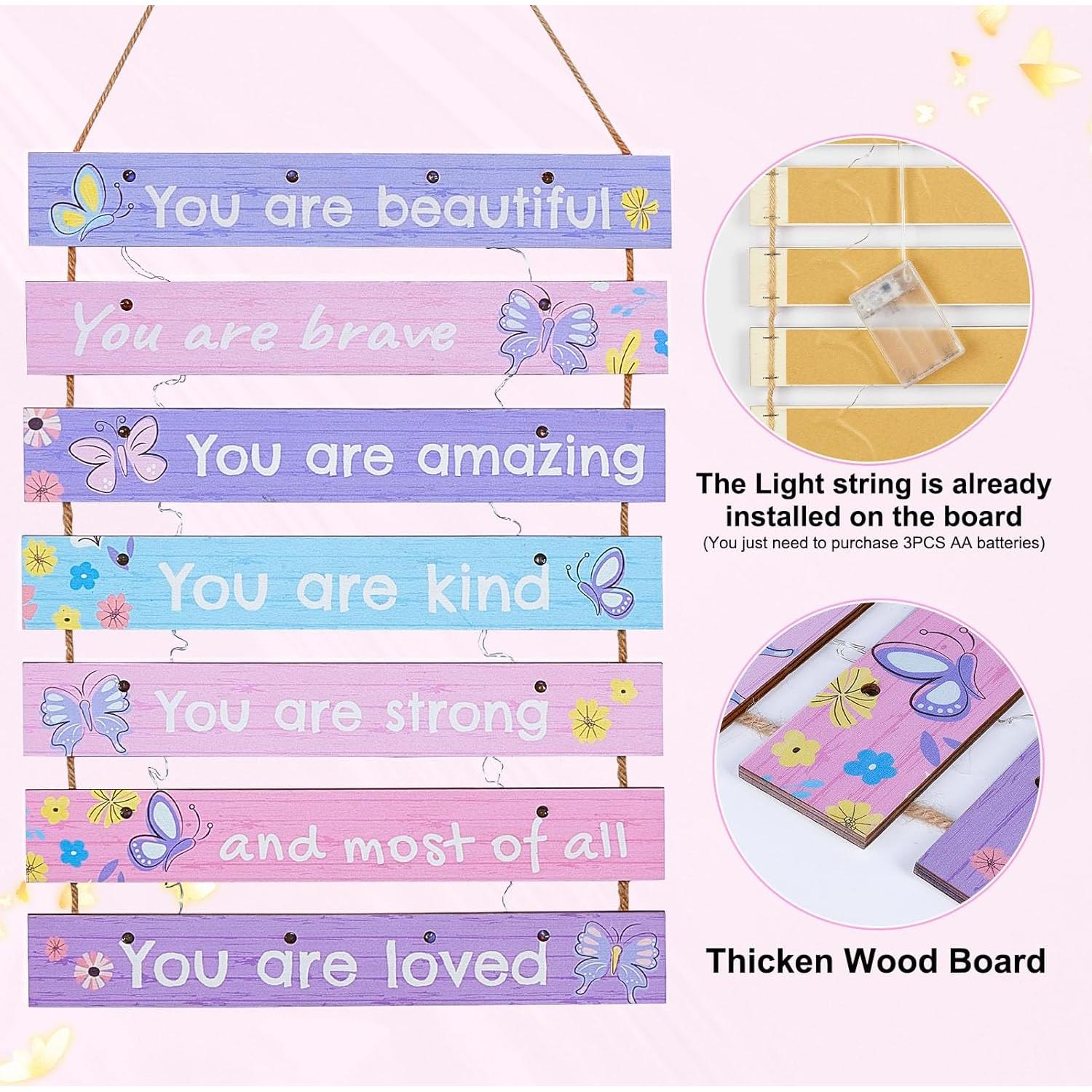 Decoración de habitación FIOBEE mariposa púrpura con LED