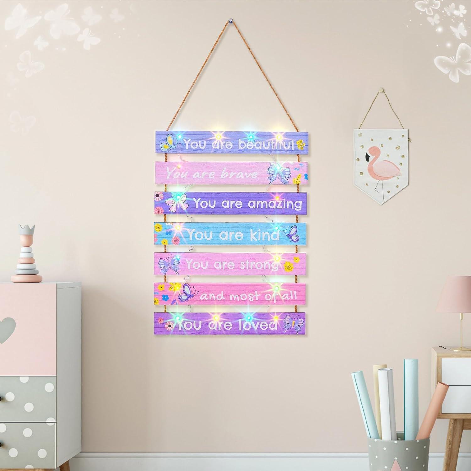 Decoración de habitación FIOBEE mariposa púrpura con LED