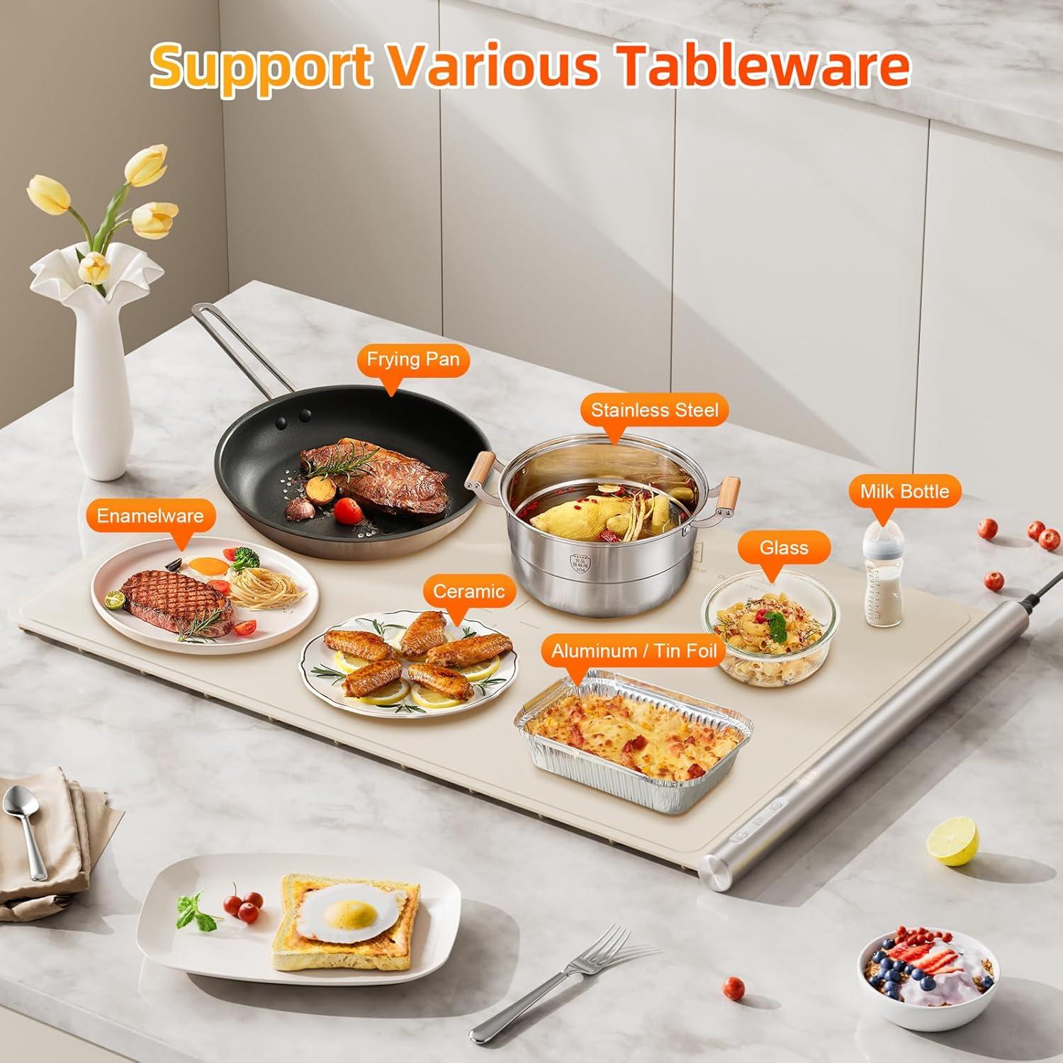 Alfombrilla Calentadora de Comida Gasbye 64.5x42.2cm Beige