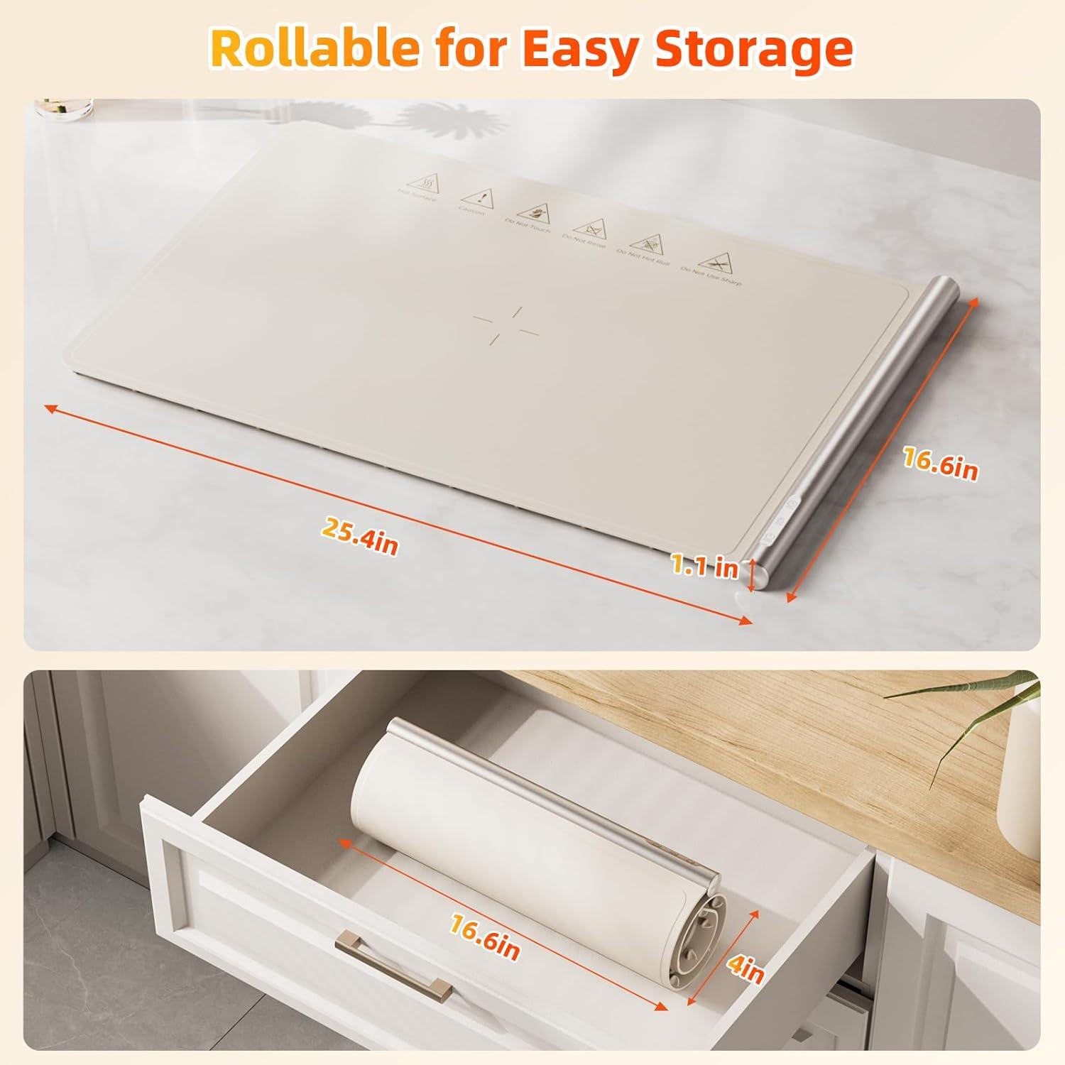 Alfombrilla Calentadora de Comida Gasbye 64.5x42.2cm Beige