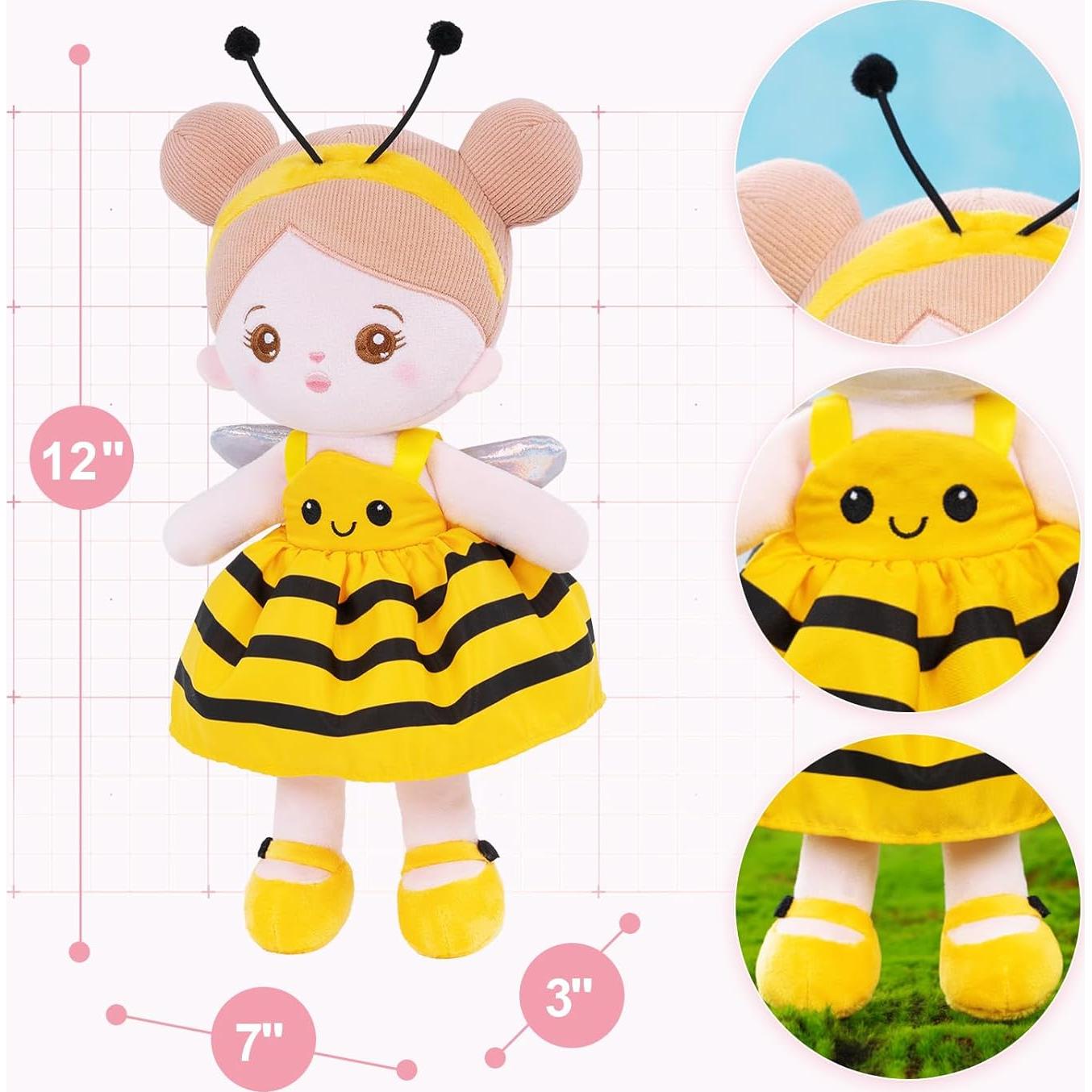 Muñeca Suave OUOZZZ Vestido Abeja Amarillo 25 cm