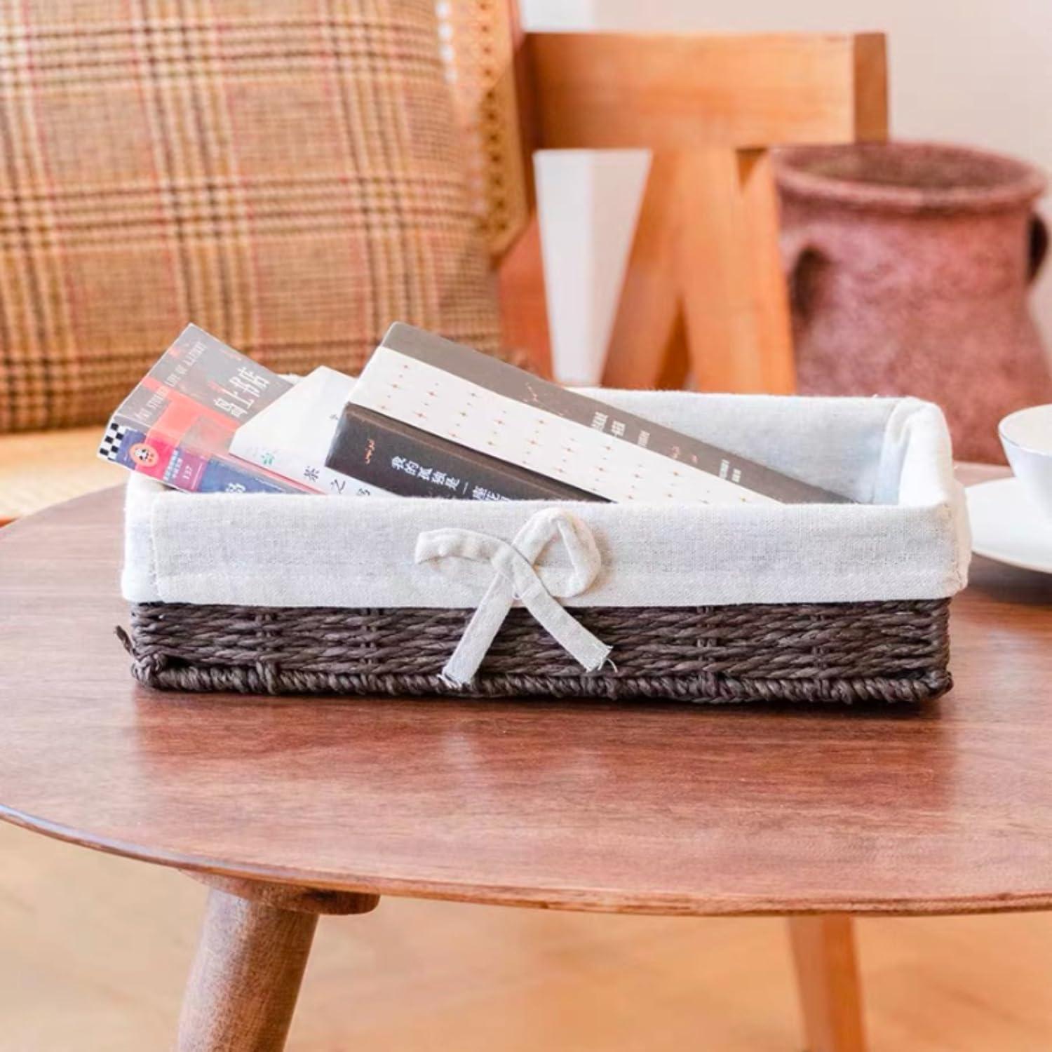 Juego de 4 Cestas de Almacenamiento Rattanzenith Marrón