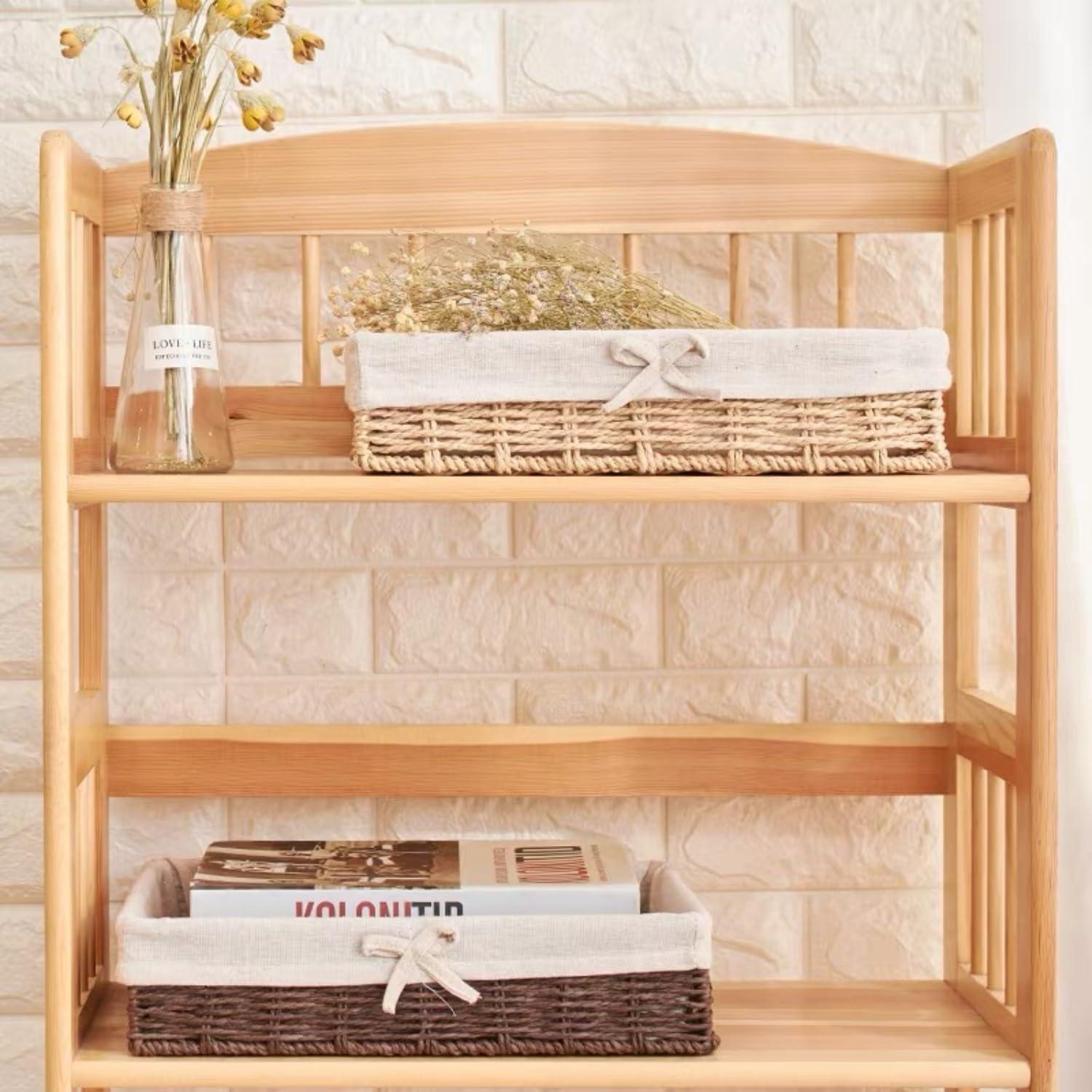 Juego de 4 Cestas de Almacenamiento Rattanzenith Marrón