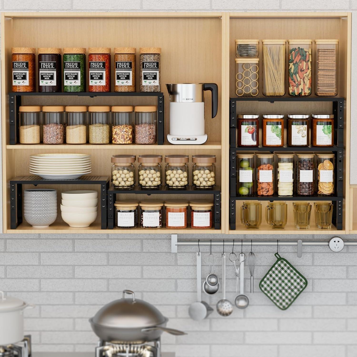 Organizador de Especias Expandible Wobmmi - Estante Ajustable para Cocina