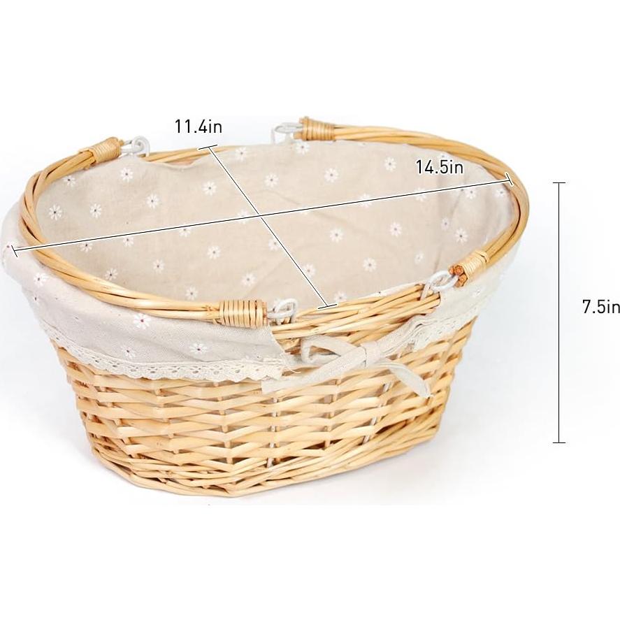 Cesta de Mimbre Natural MEIEM Grande 36.8x29x17.8 cm