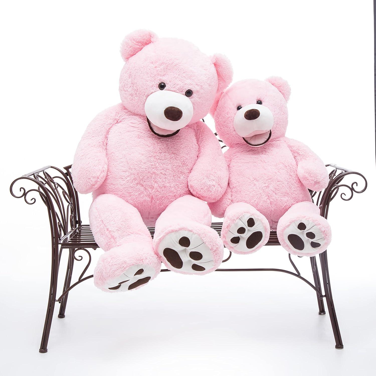 Oso de Peluche Rosa MorisMos 129 cm Suave y Grande