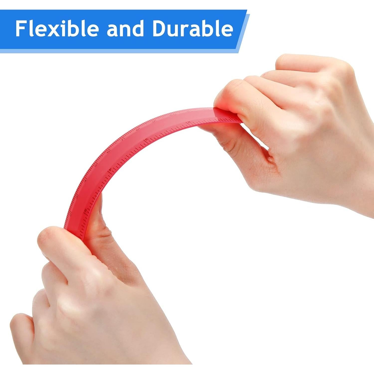 Regla Plástica Flexible Zonon 15.24 cm 100 Pcs para Estudiantes