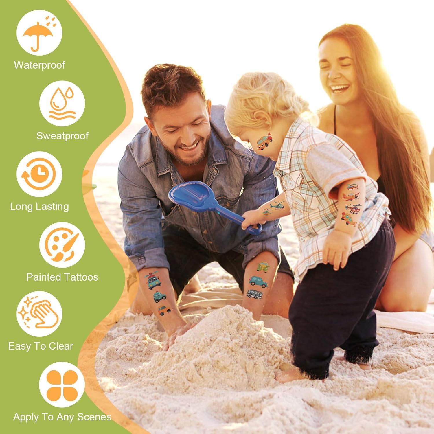 Tatuajes Temporales de Vehículos YOCIECO, 102 Diseños para Niños