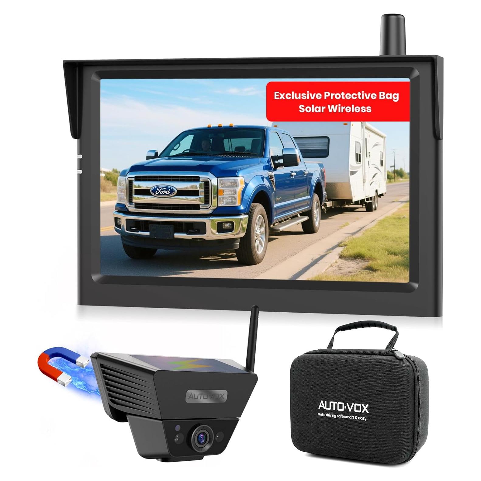 Cámara de Respaldo Inalámbrica Solar AUTO-VOX 5" 1080P