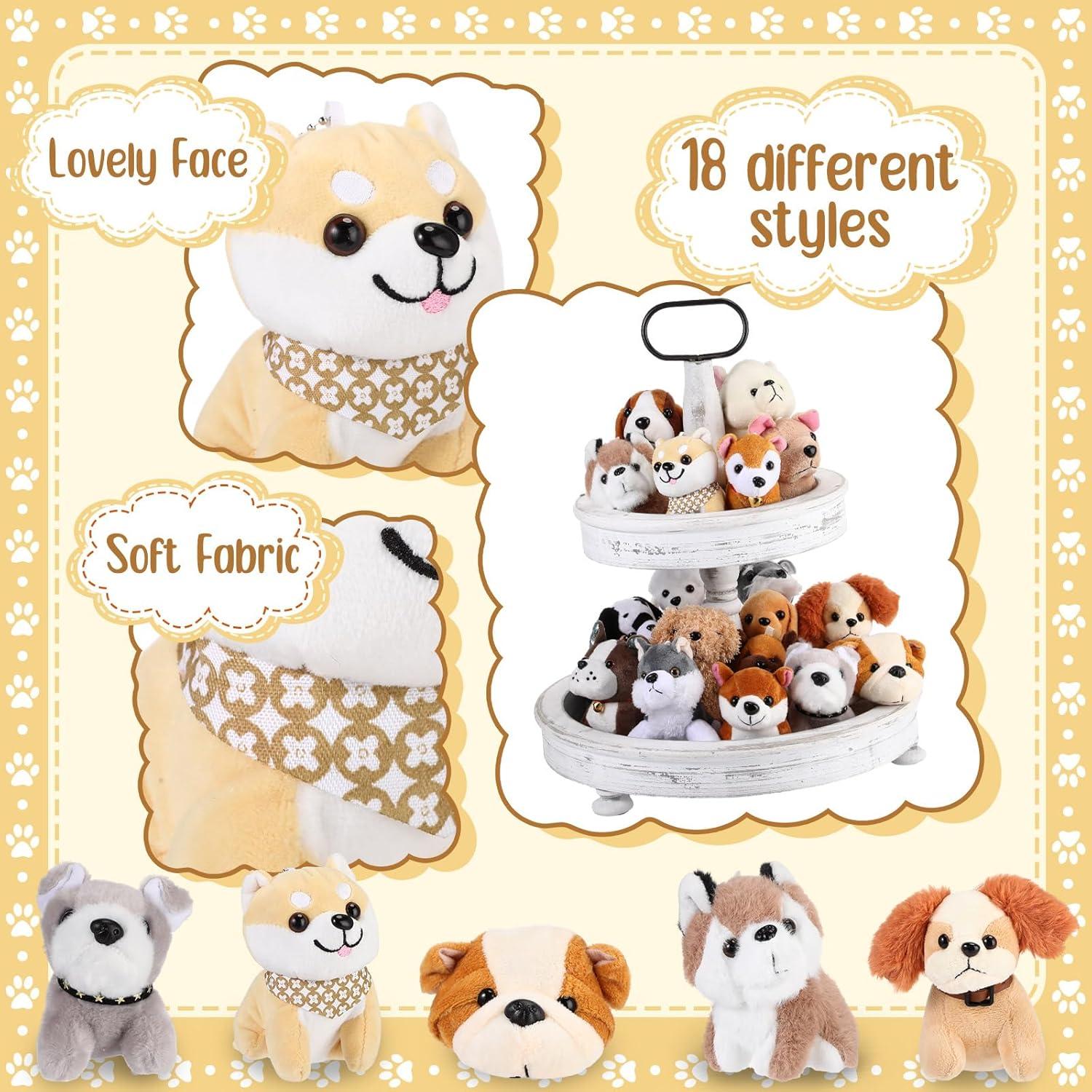 Aoriher 18 Perros de Peluche Mini 12 cm para Fiestas