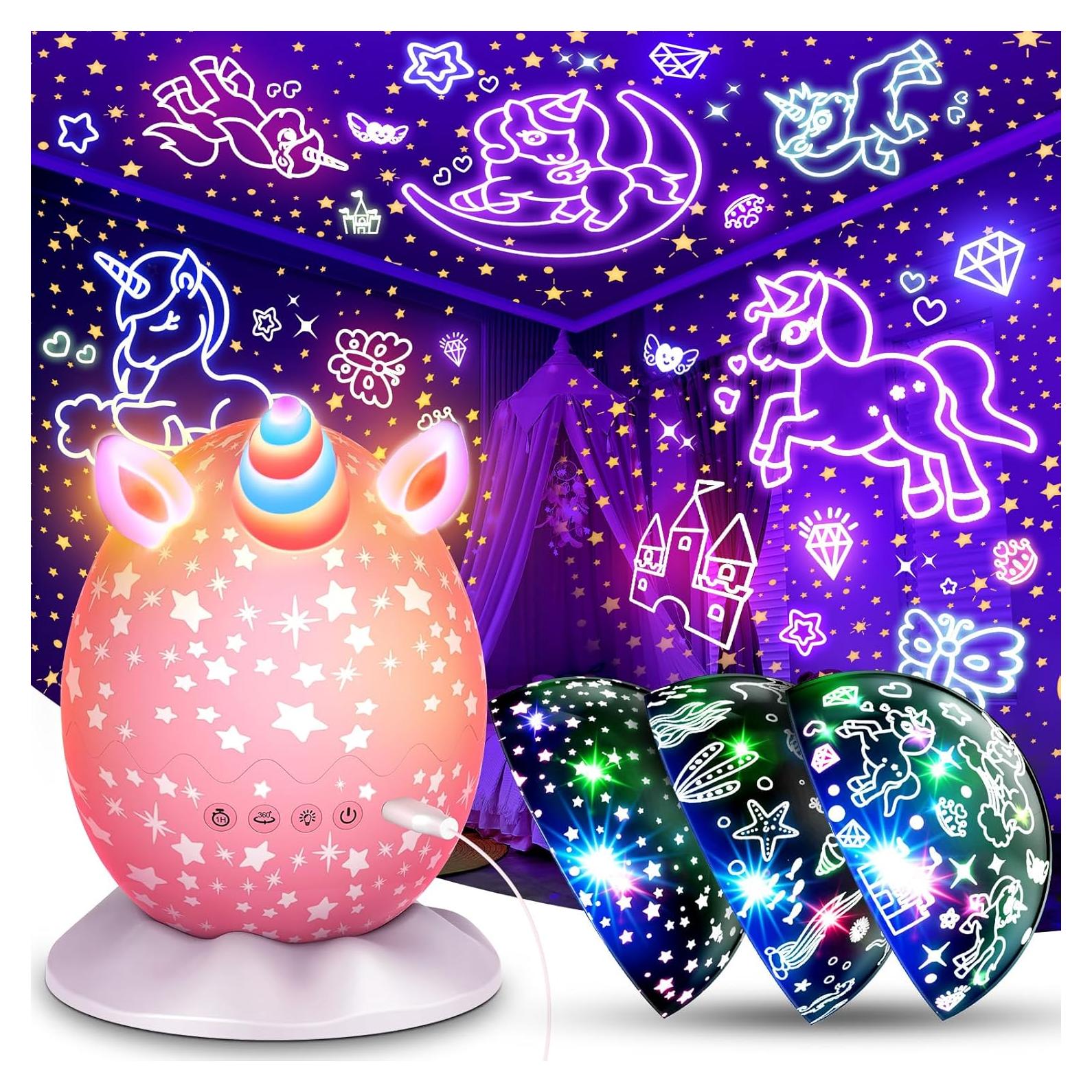 Luz Nocturna Unicornio Strawbetter 3 en 1 Proyector